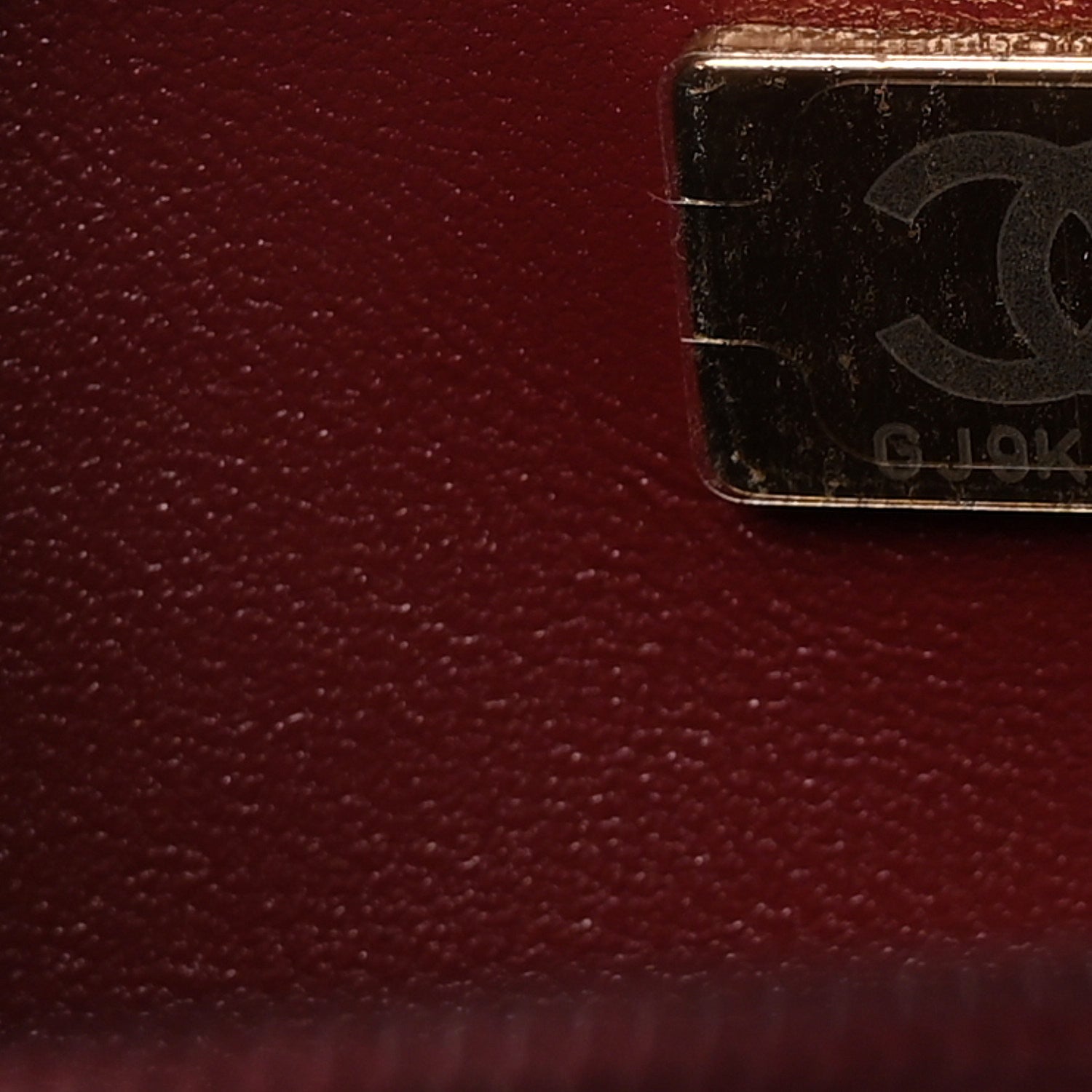 Lambskin Quilted Top Handle Clutch With Chain Burgundy