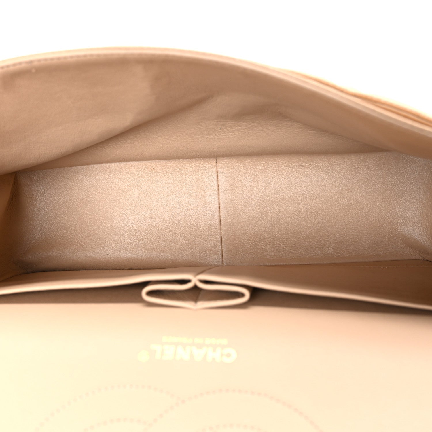 Caviar Quilted Jumbo Double Flap Beige