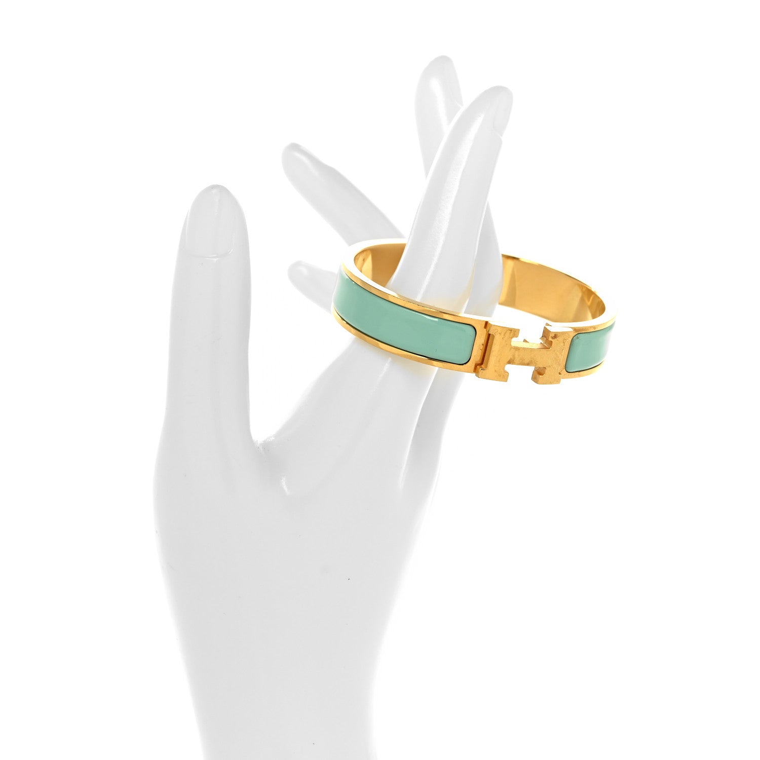 Enamel Narrow Clic Clac H Bracelet PM Aqua