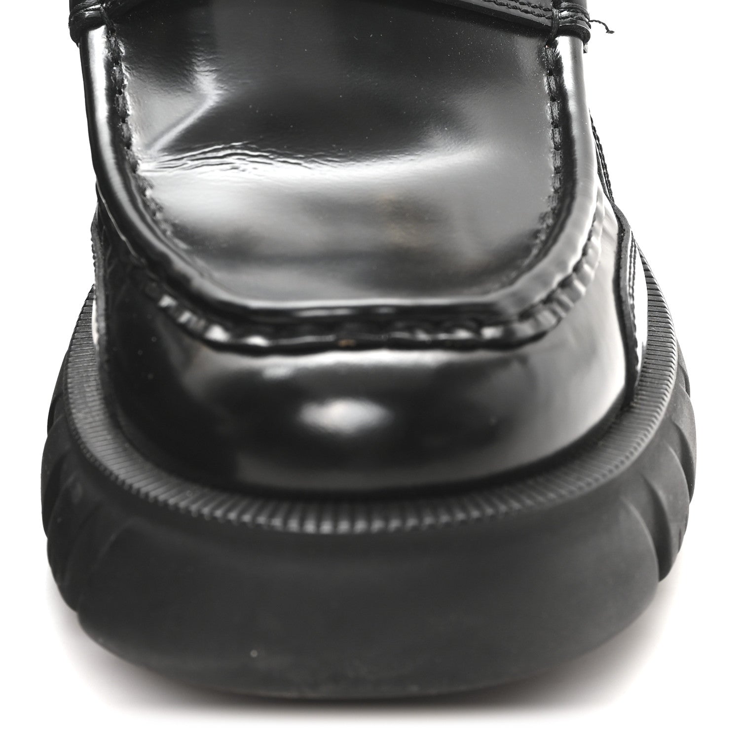 Magnum Calfskin Nappa Samoa Womens Horsebit Platform Chunky Lug Sole 40mm Loafers 40 Black