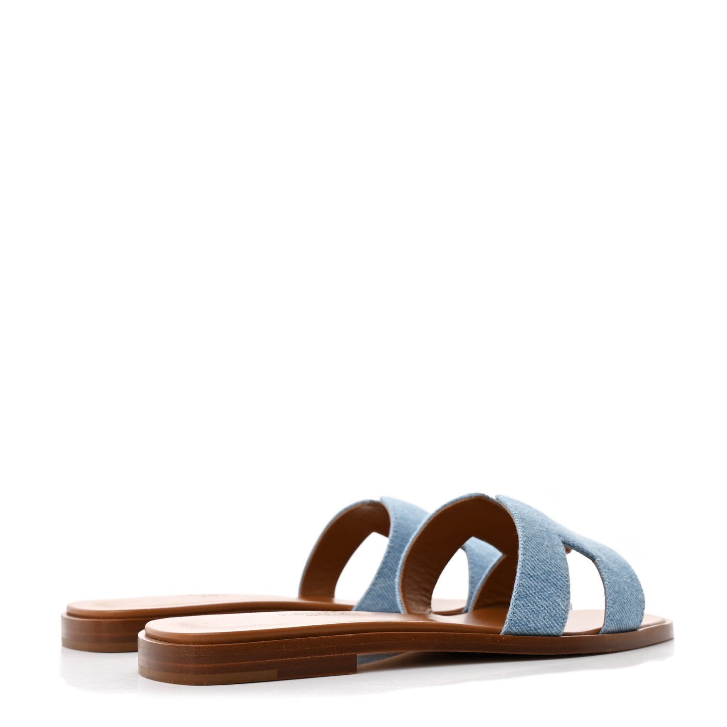 Denim Canvas Oran Sandals 36 Bleu Clair