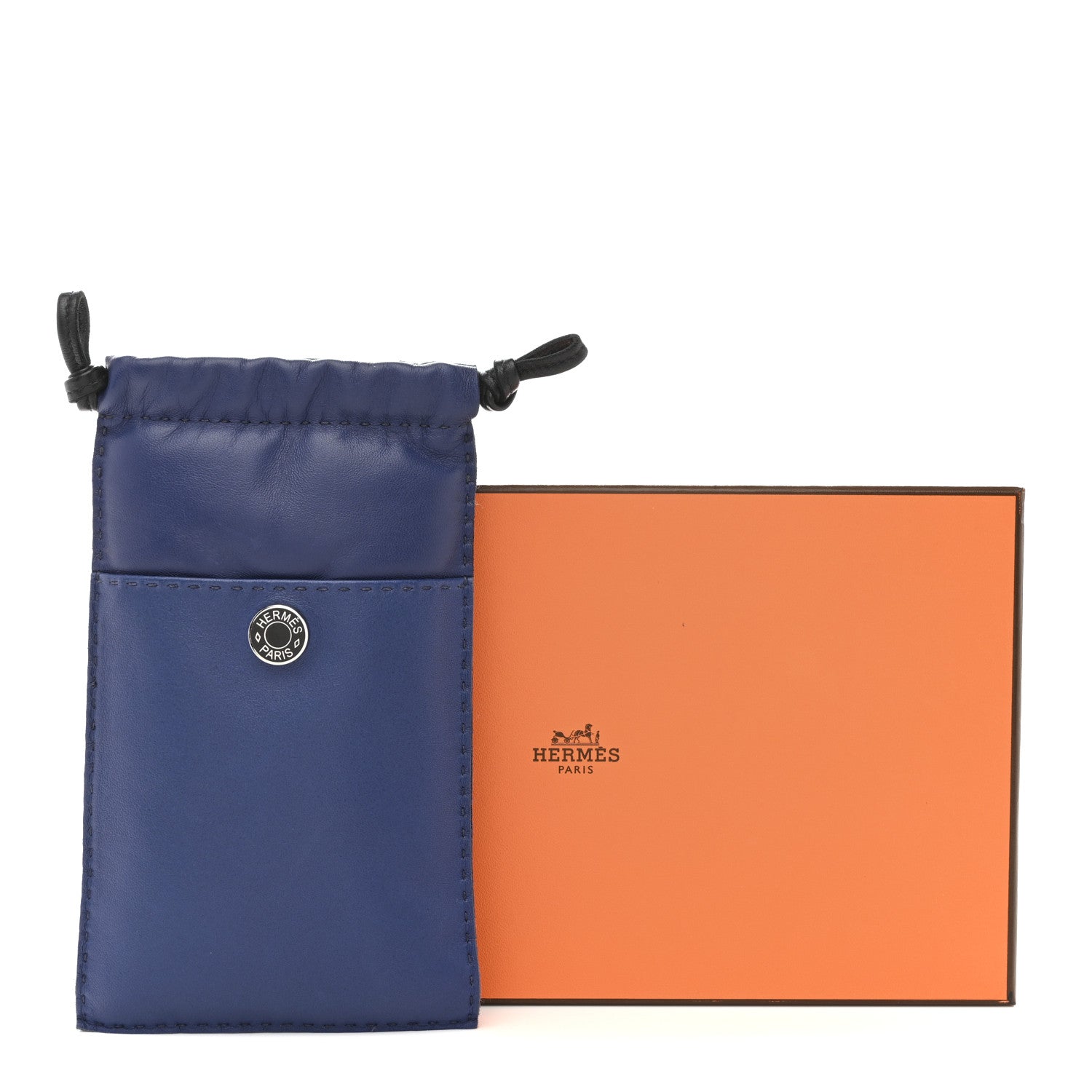 Milo Lambskin Swift Pilo Phone Case Bleu Saphir Black
