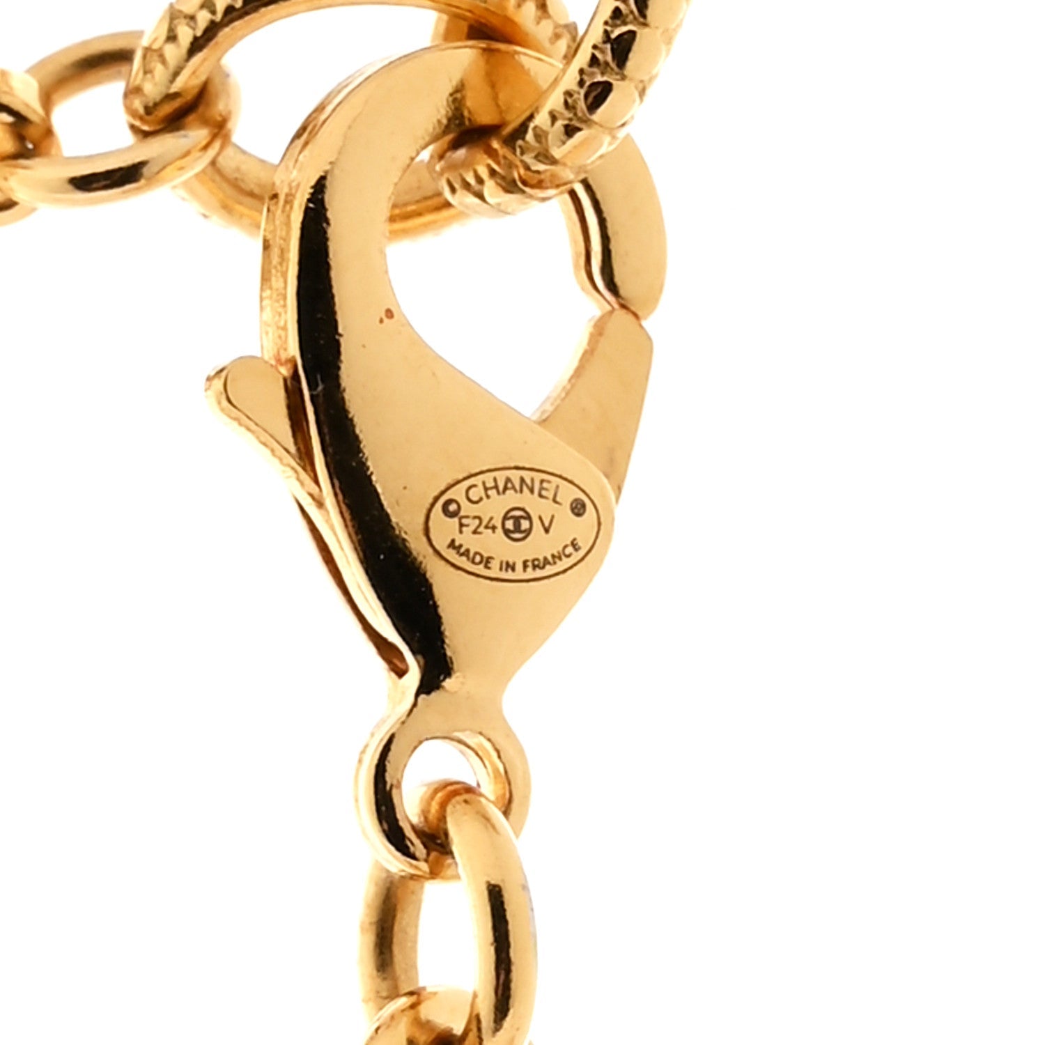 Crystal Chain Link CC Choker Necklace Gold