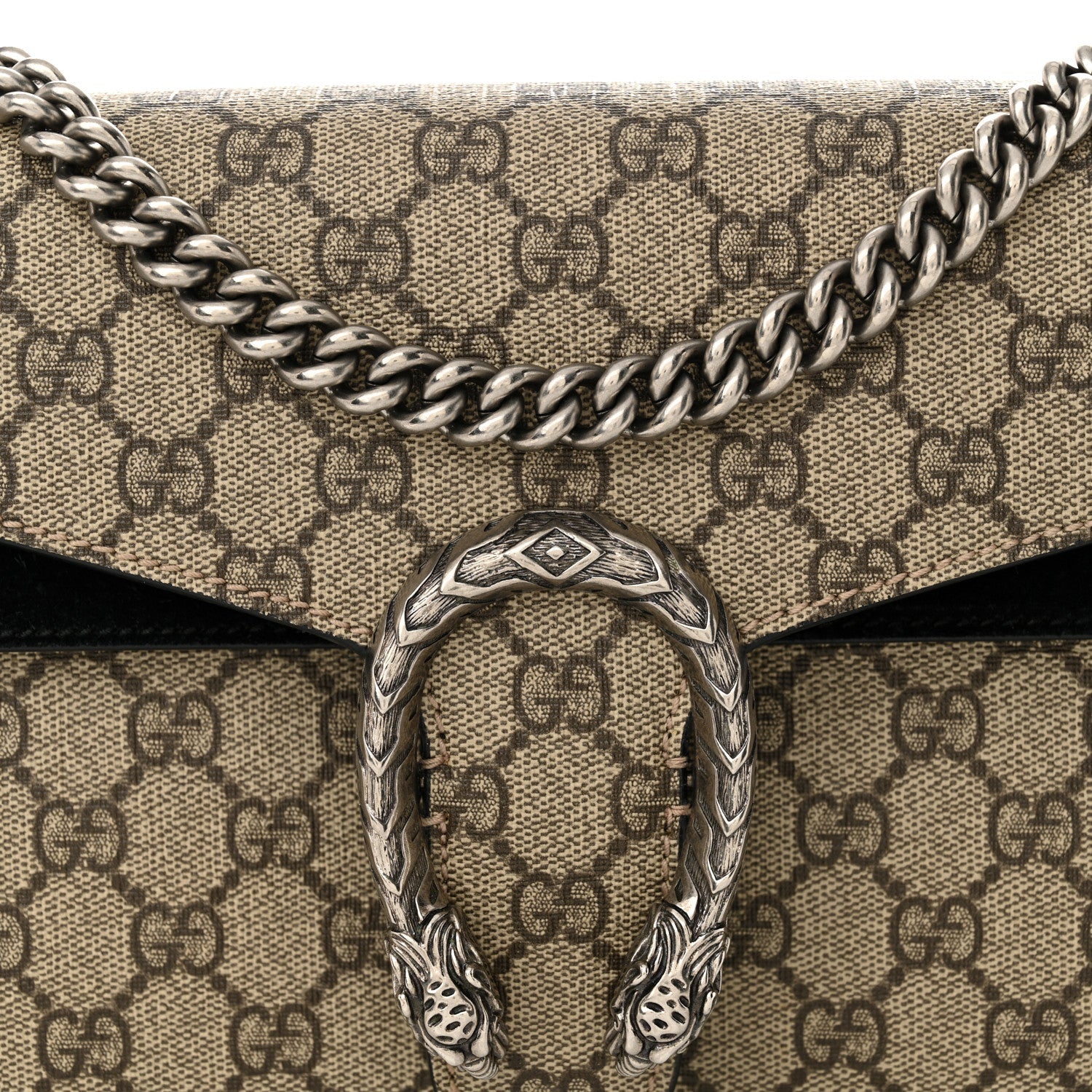 GG Supreme Monogram Small Dionysus Shoulder Bag Black