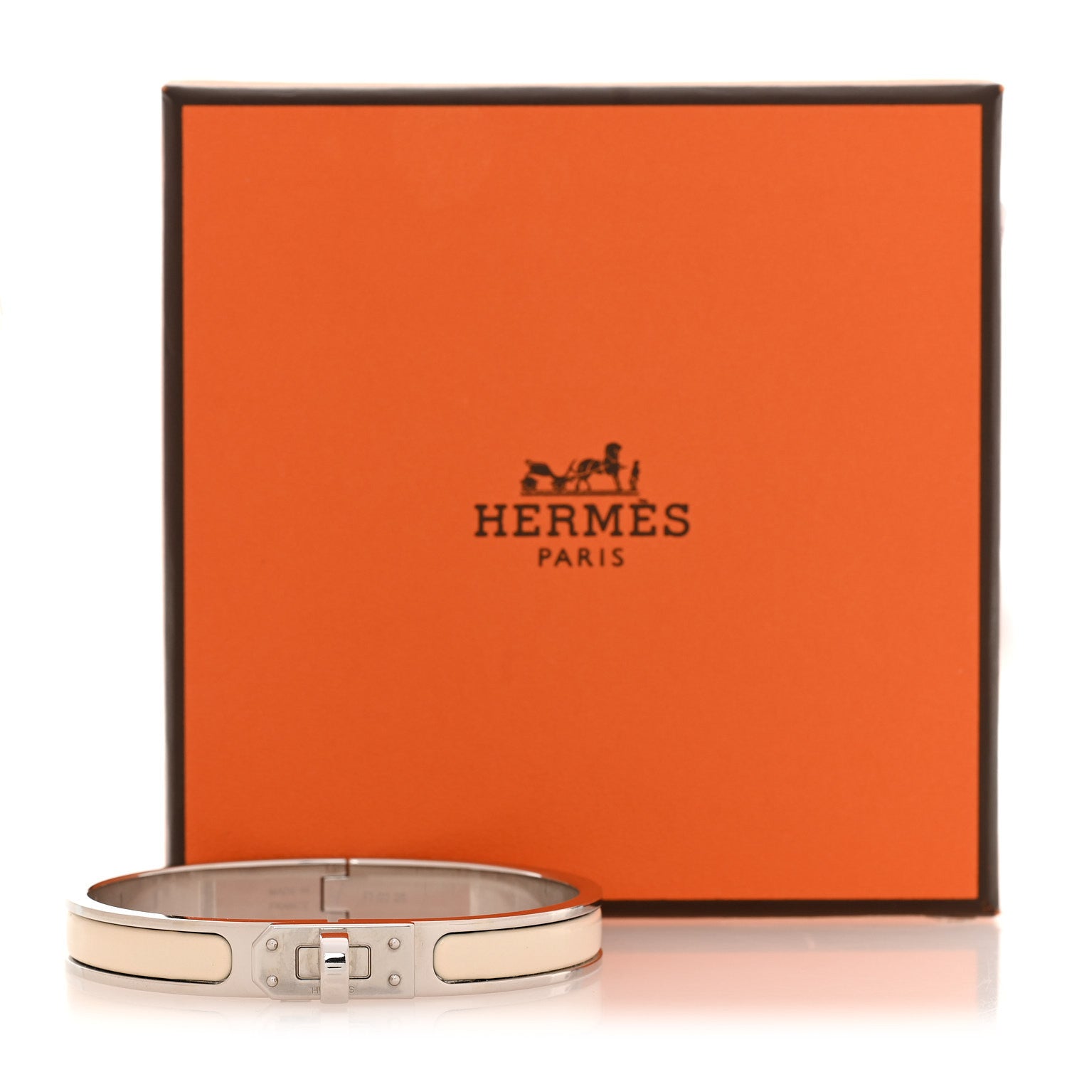 Enamel Mini Clic Kelly Bracelet PM Creme