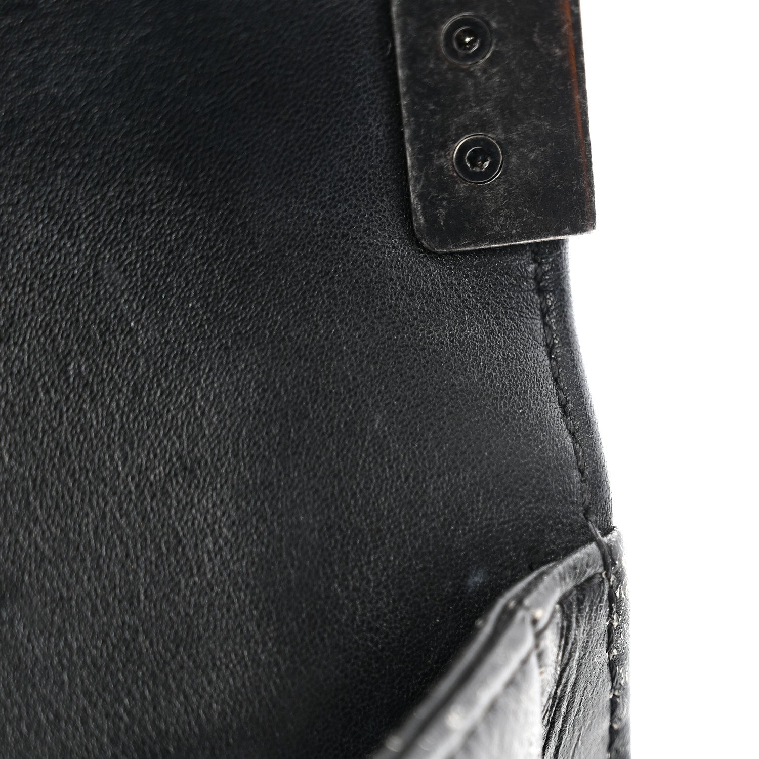 Faded Calfskin Quilted Small Studded Boy Flap Grey