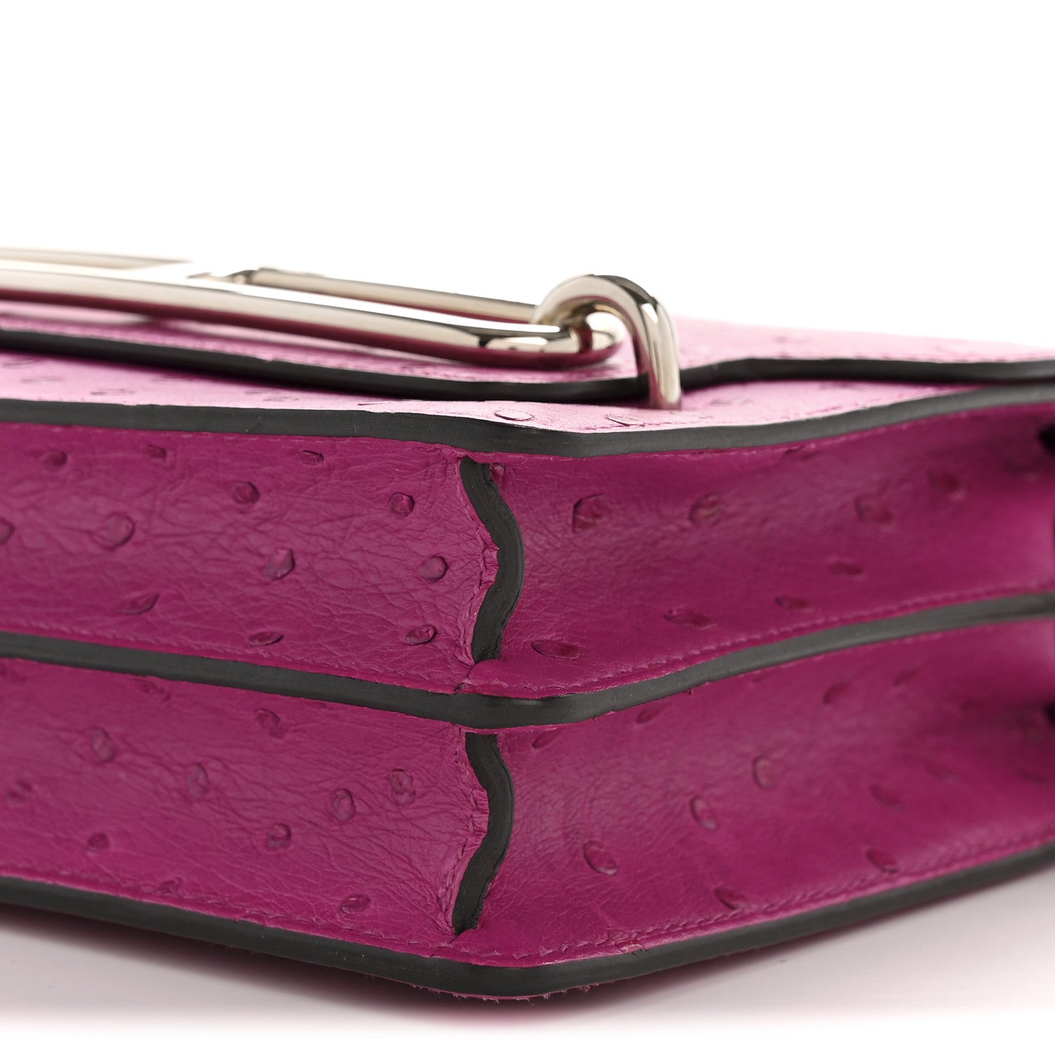 Ostrich Mini Sac Roulis Rose Pourpre