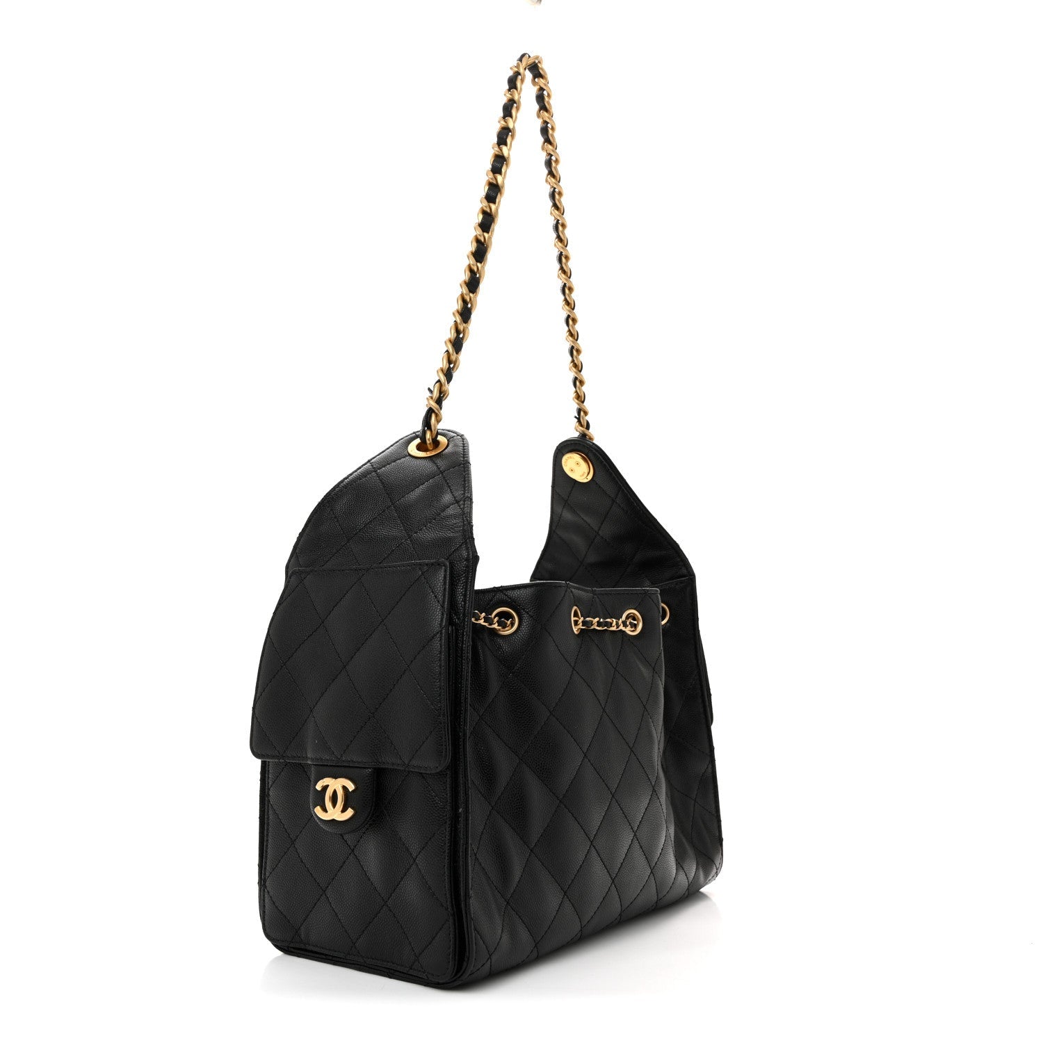 Caviar Quilted Small Chanel 25 Handbag Black