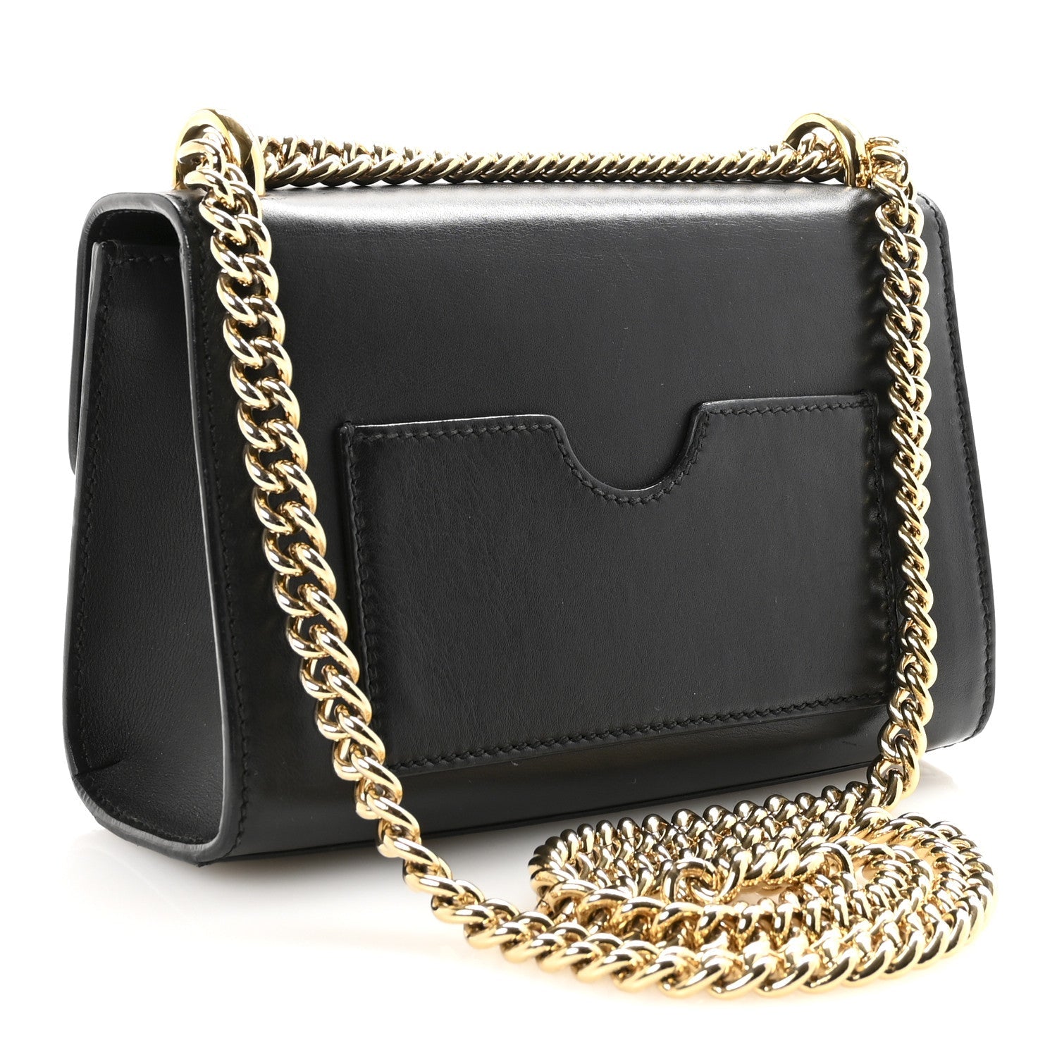Calfskin Small Padlock Shoulder Bag Black