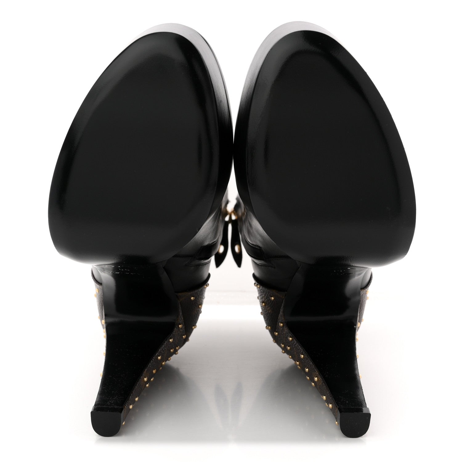 Soft Calfskin Monogram Afterglow Platform Ankle Boots 39 Black