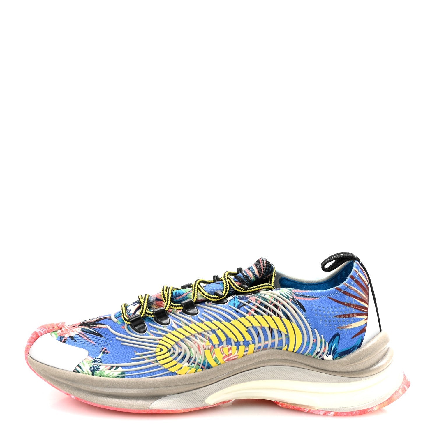 Technical Knit Fabric Waves Mens Gucci Run Sneakers 7.5 Multicolor