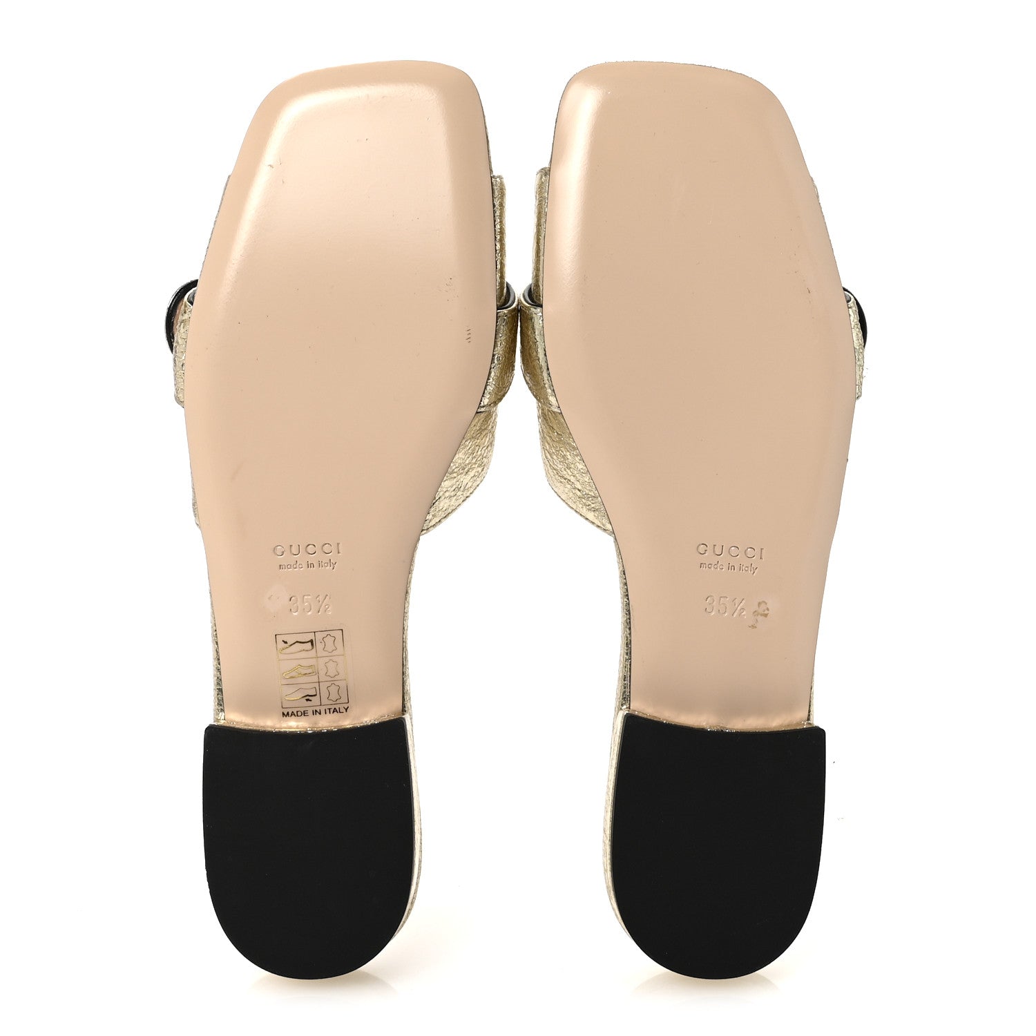 Galassia GG Marmont Flat Slide Sandals 35.5 Platino