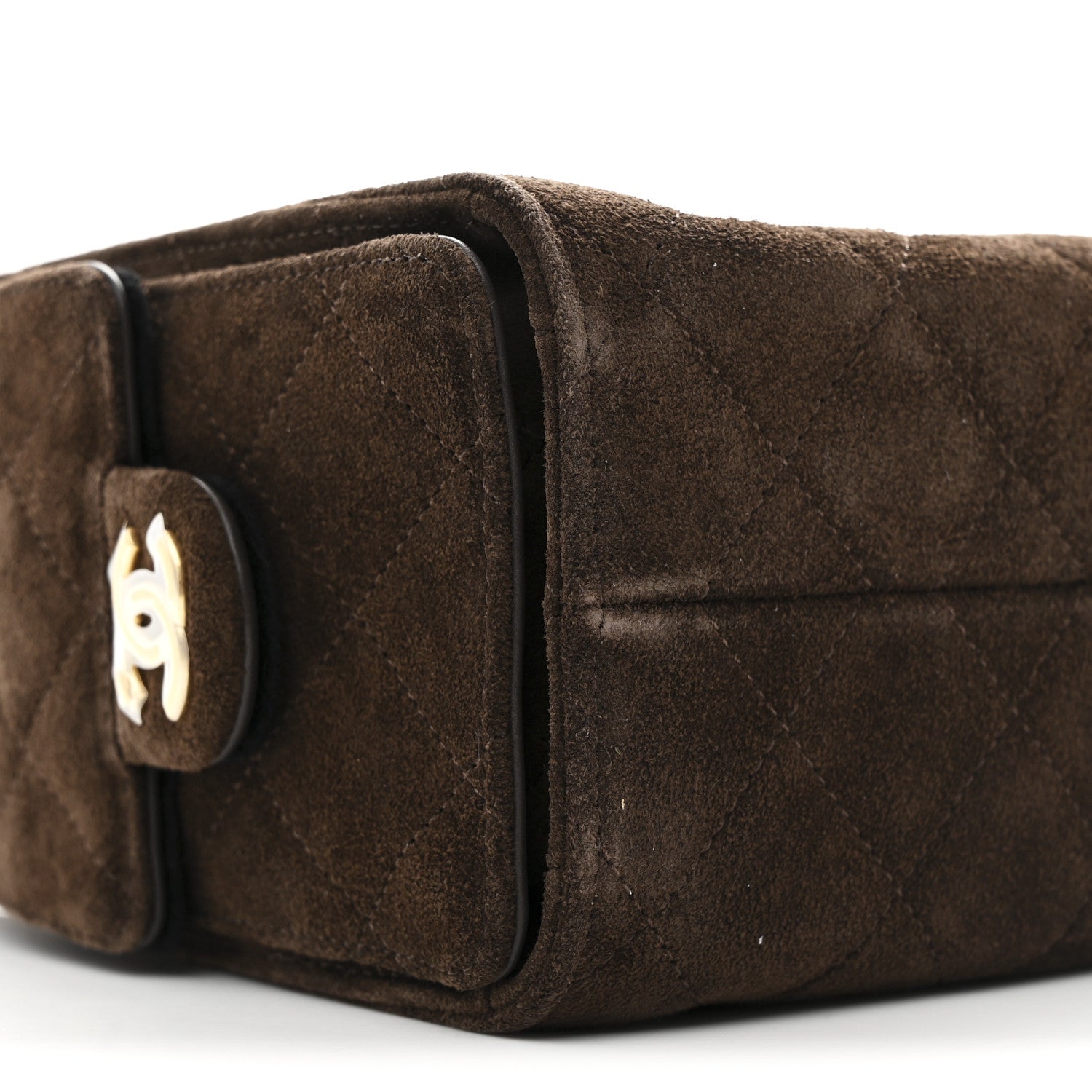 Suede Quilted Mini Chanel 25 Handbag Dark Brown