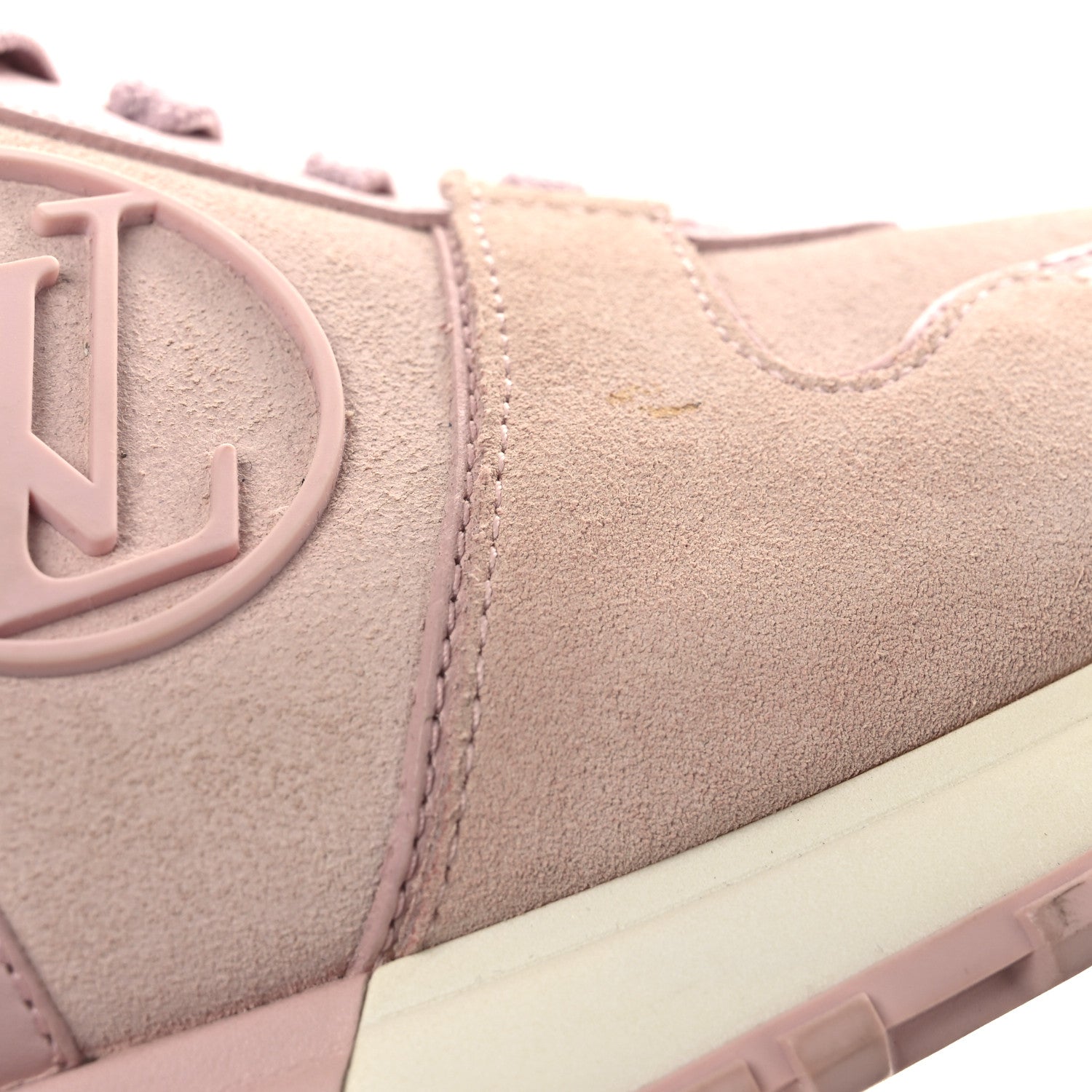Suede Calfskin Run Away Sneakers 37.5 Pink