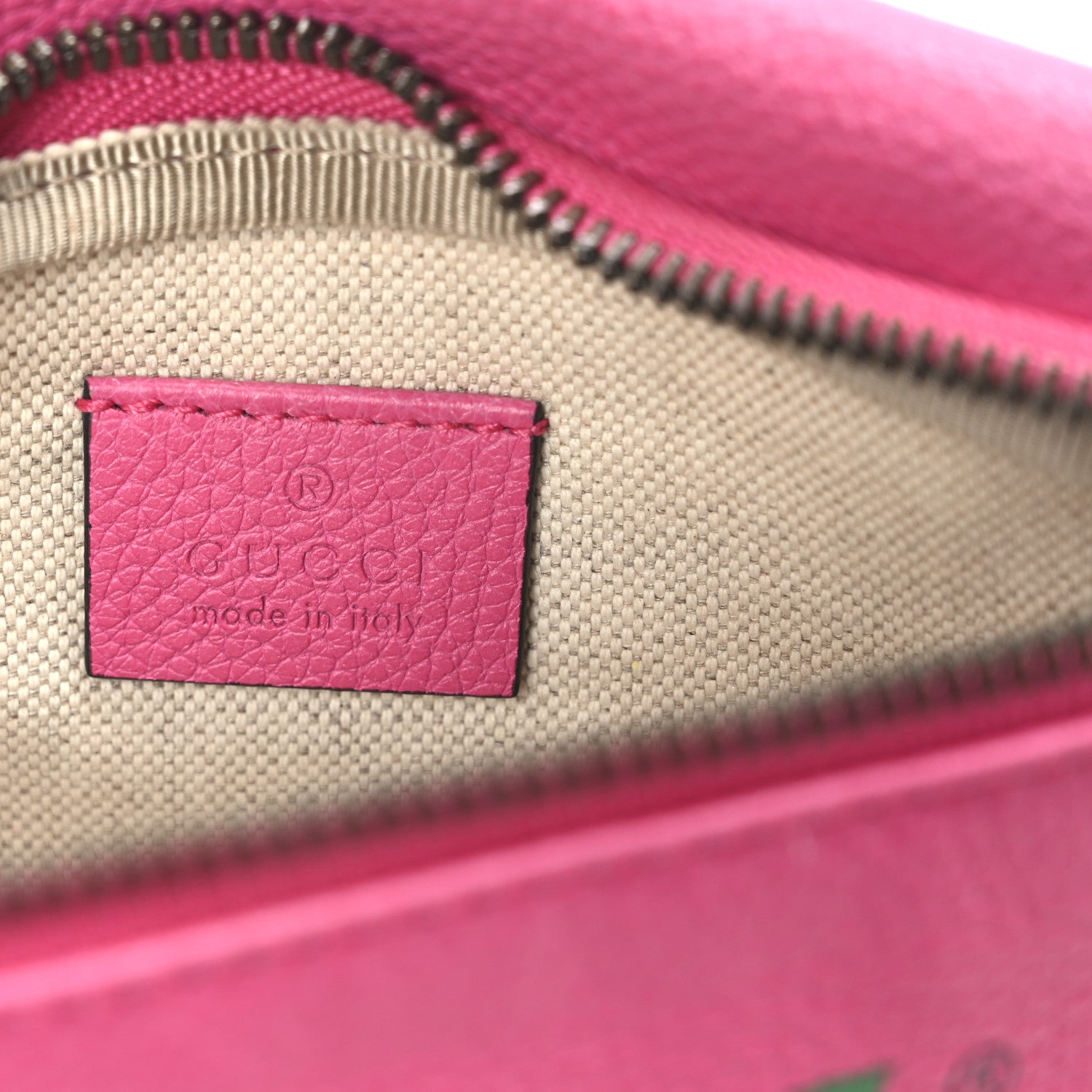 Grained Calfskin Small Logo Belt Bag Box Pink Green