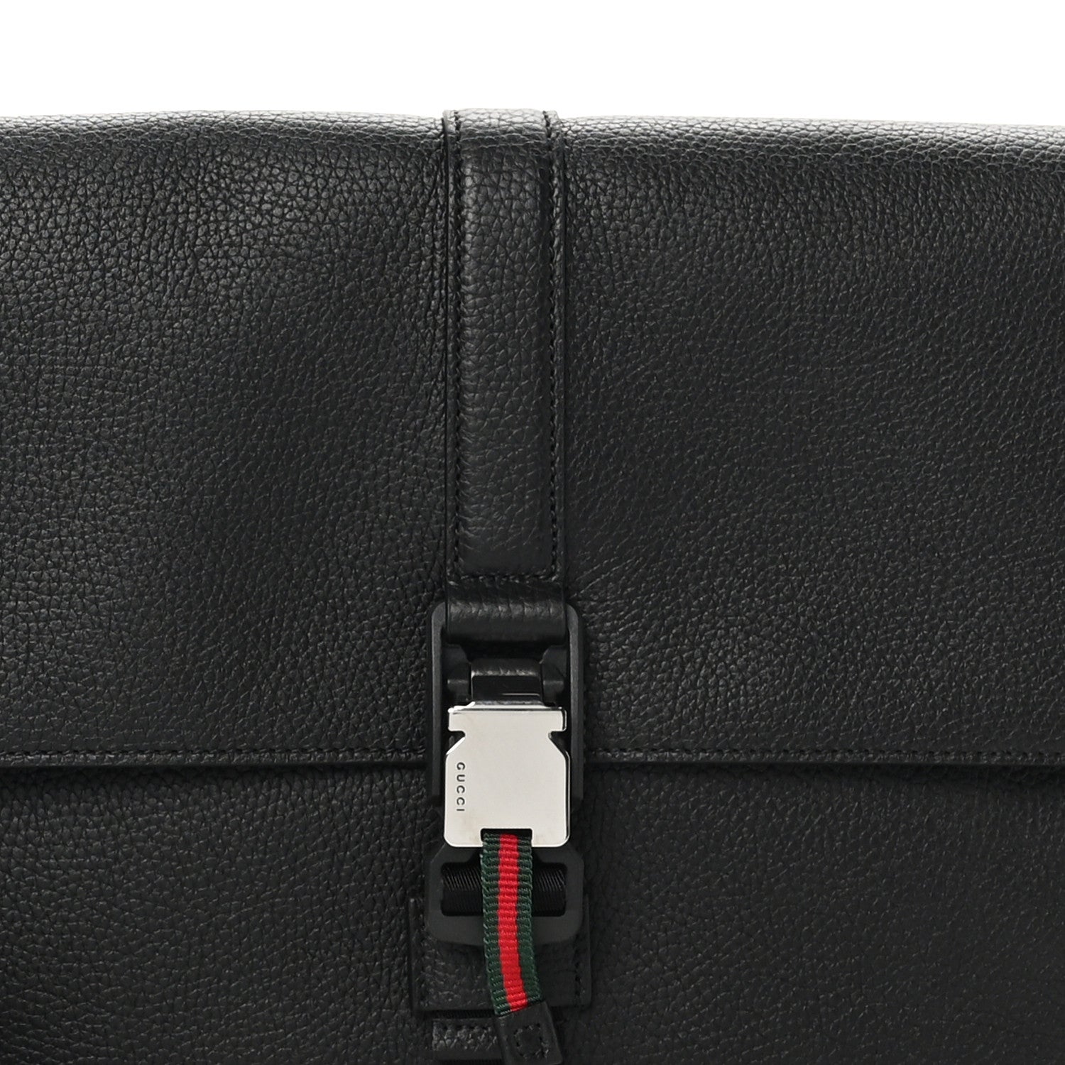 Calfskin Web Medium Business Case Black