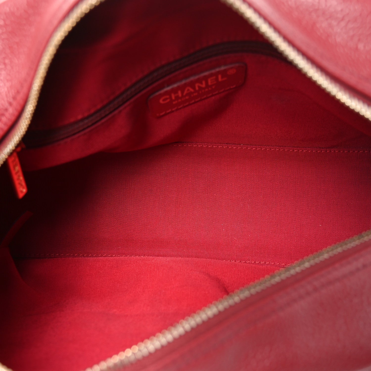 Caviar Quilted Small Bowler Dark Red