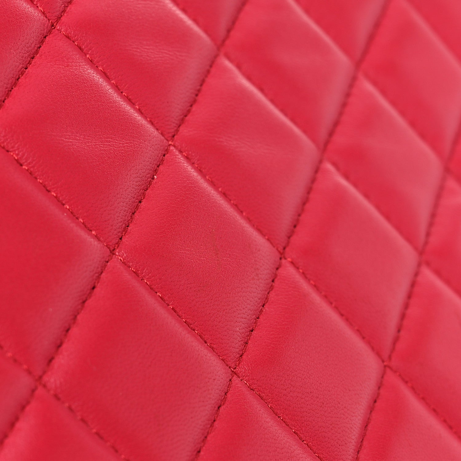 Lambskin Quilted Large Cosmetic Case Red