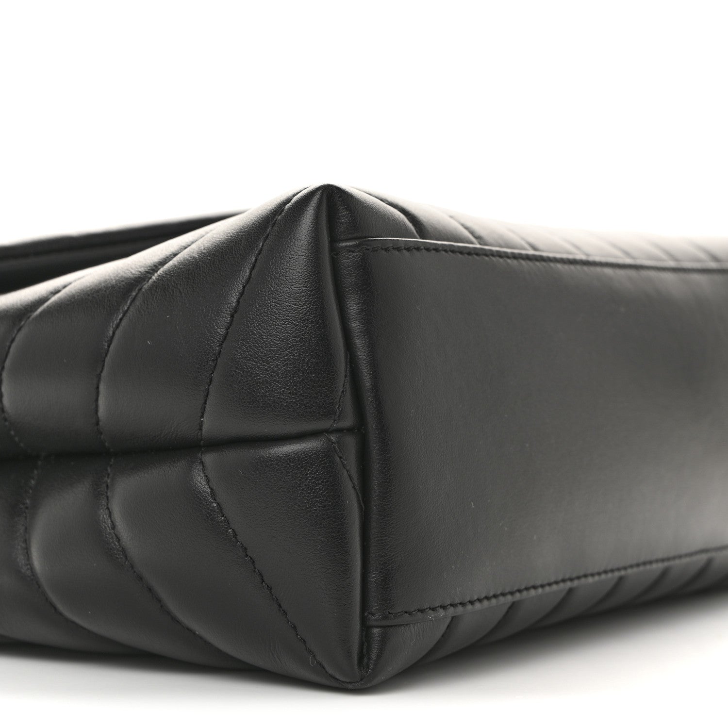 Calfskin Y Quilted Monogram Small Loulou Chain Satchel Black