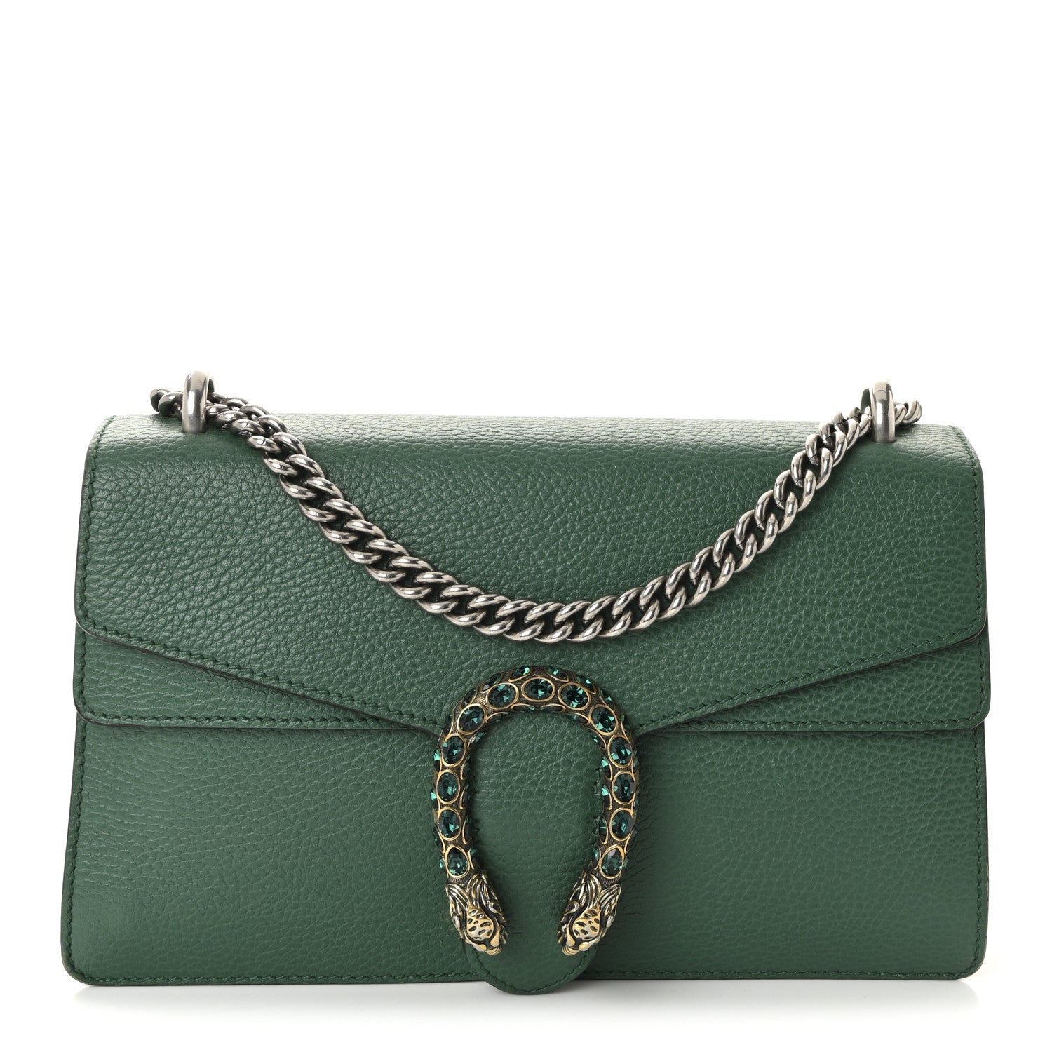 Pebbled Calfskin Small Dionysus Shoulder Bag Emerald