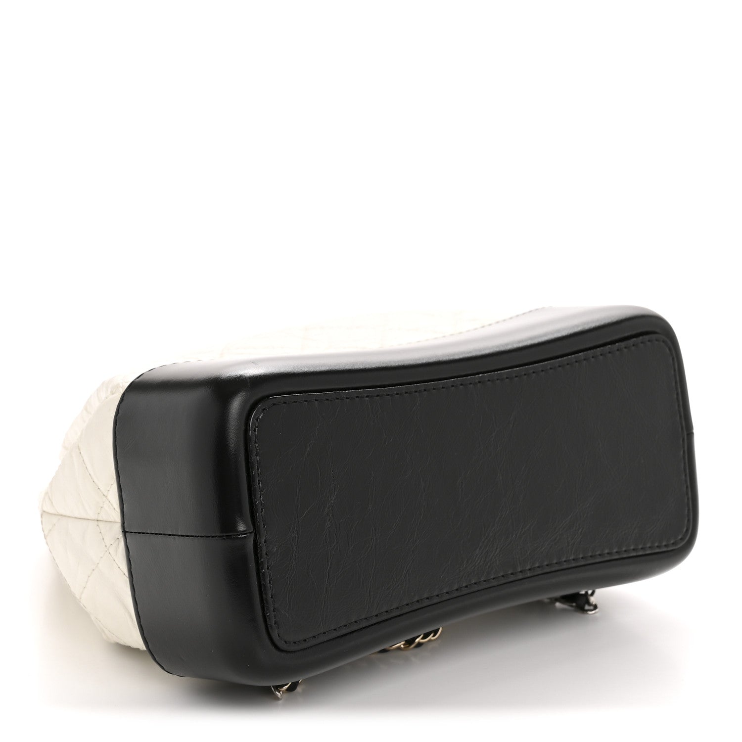 Aged Calfskin Quilted Small Gabrielle Backpack Black White