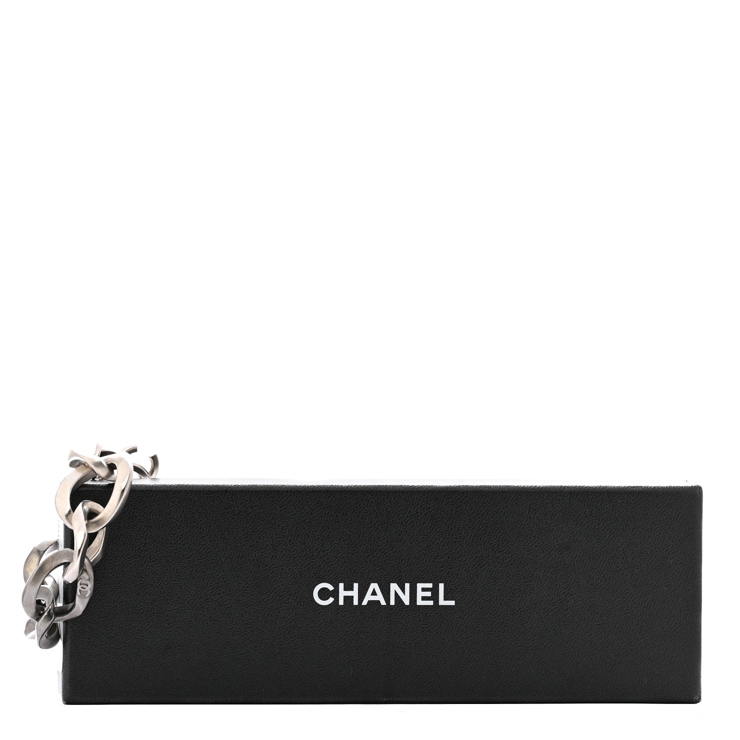 Metal Chain Link CC Bracelet Silver Ruthenium