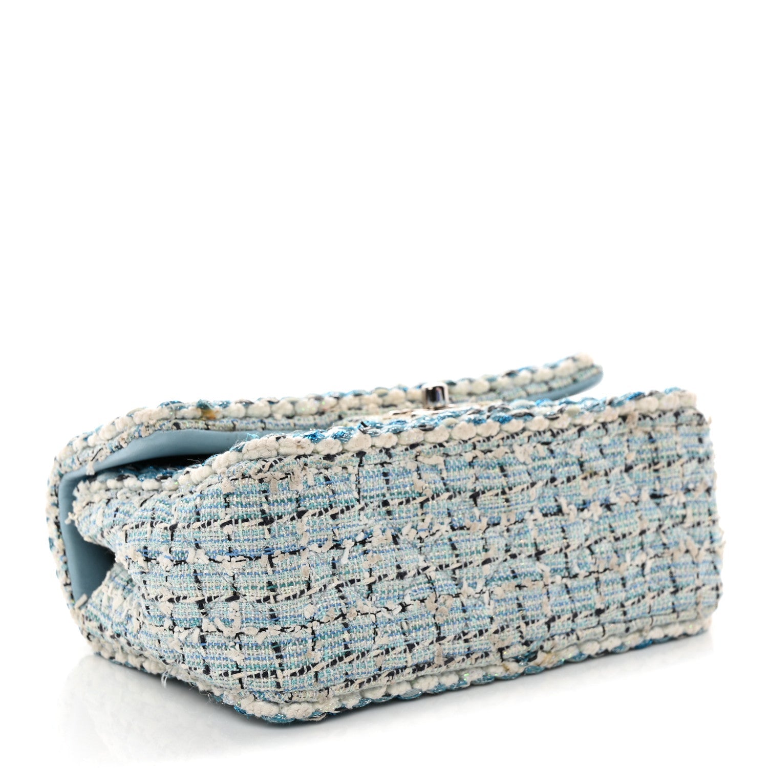 Tweed Braid Mini Flap Blue White Navy