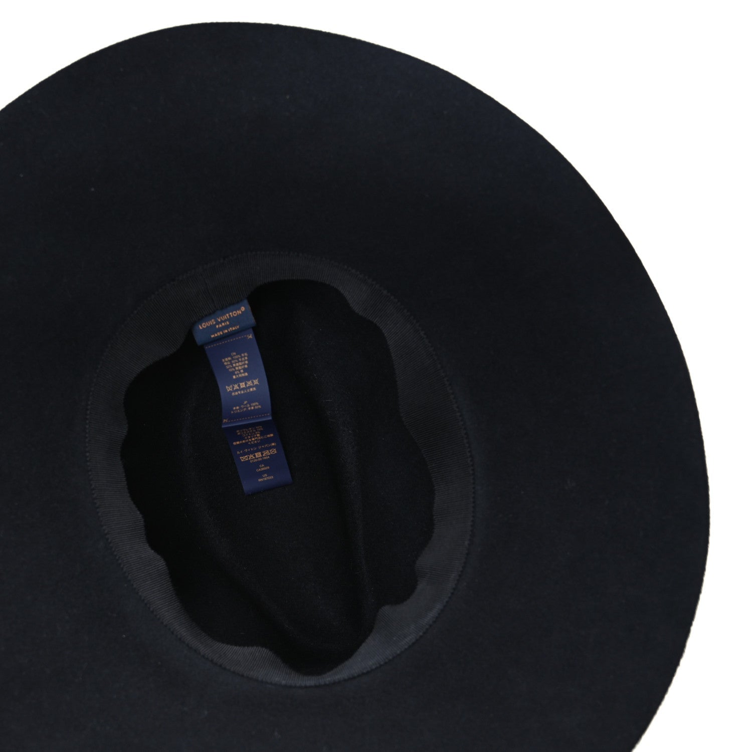 Felt Leather Monogram Fedora XL Hat Black