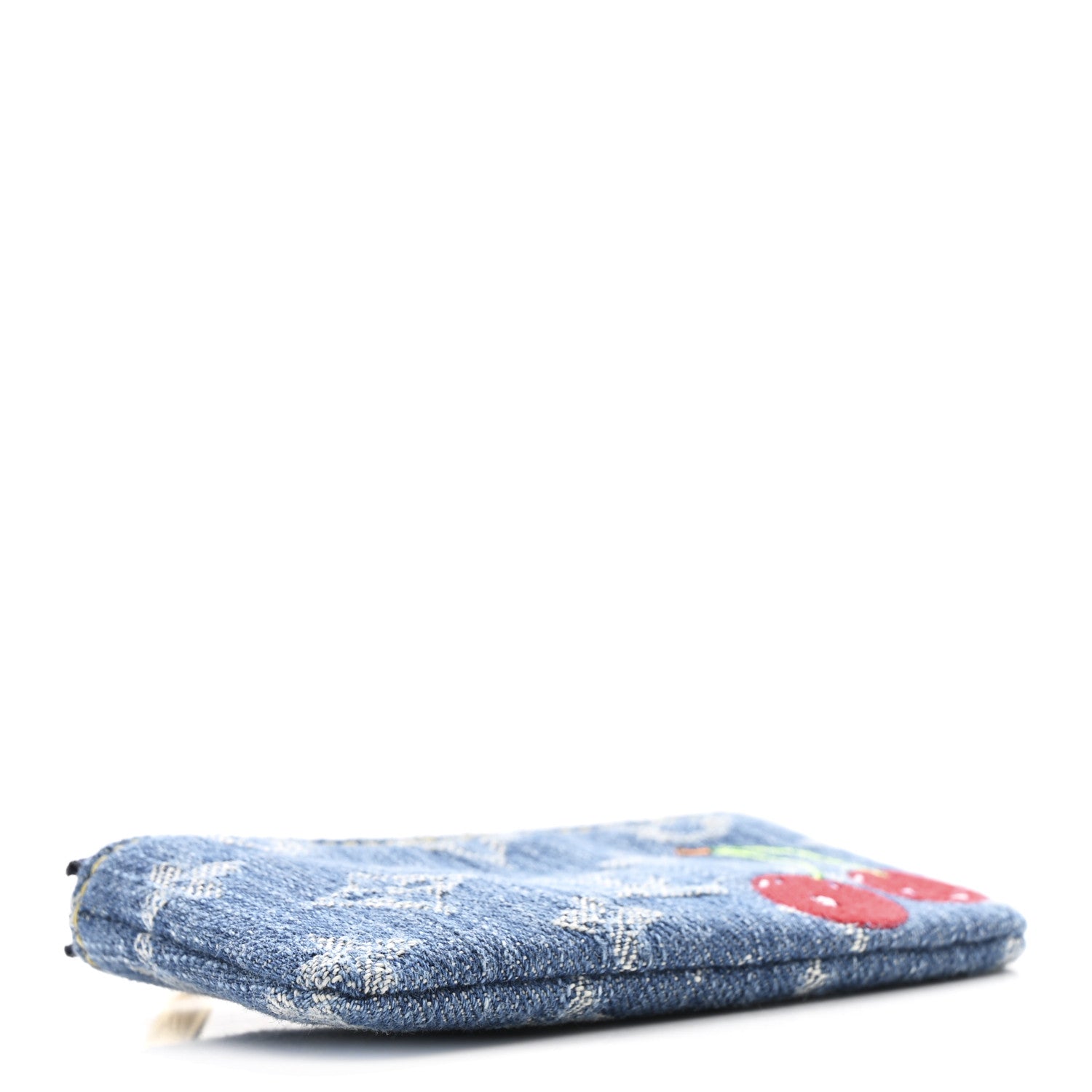 LV X TM Monogram Denim Cerises Key Pouch Blue