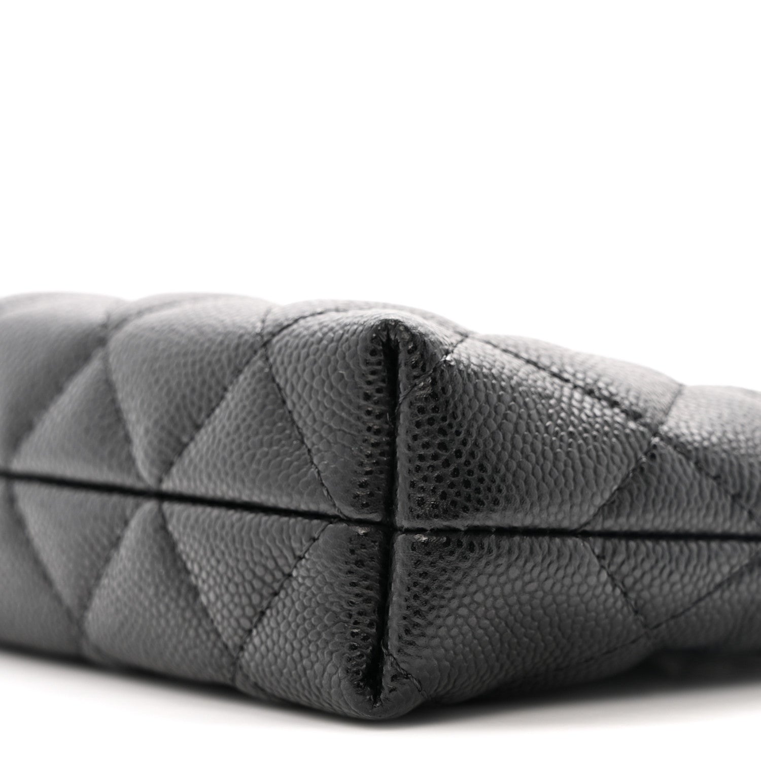 Caviar Quilted Classic Clutch Tote With Chain Black