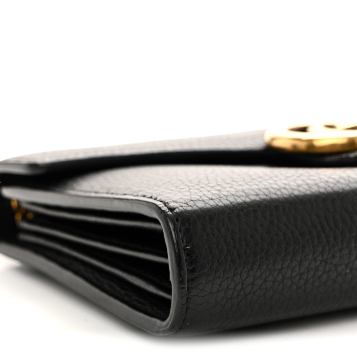 Calfskin GG Marmont Chain Wallet Black