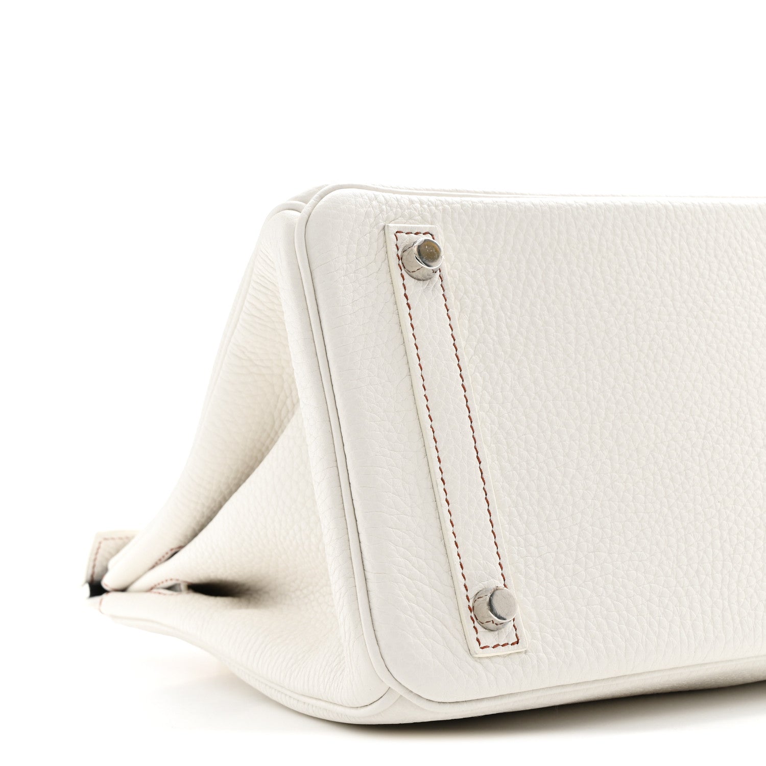 Taurillon Clemence Horseshoe Birkin 30 White Black