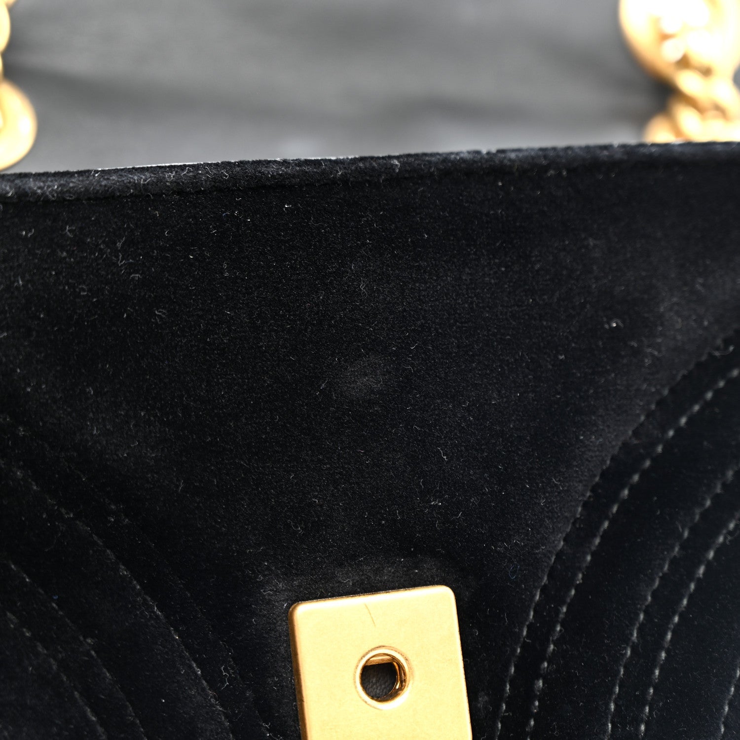 Velvet Matelasse Mini GG Marmont Shoulder Bag Black