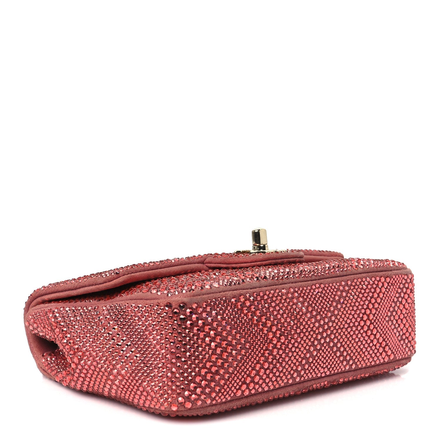 Metallic Goatskin Strass Small Flap Bag Pink