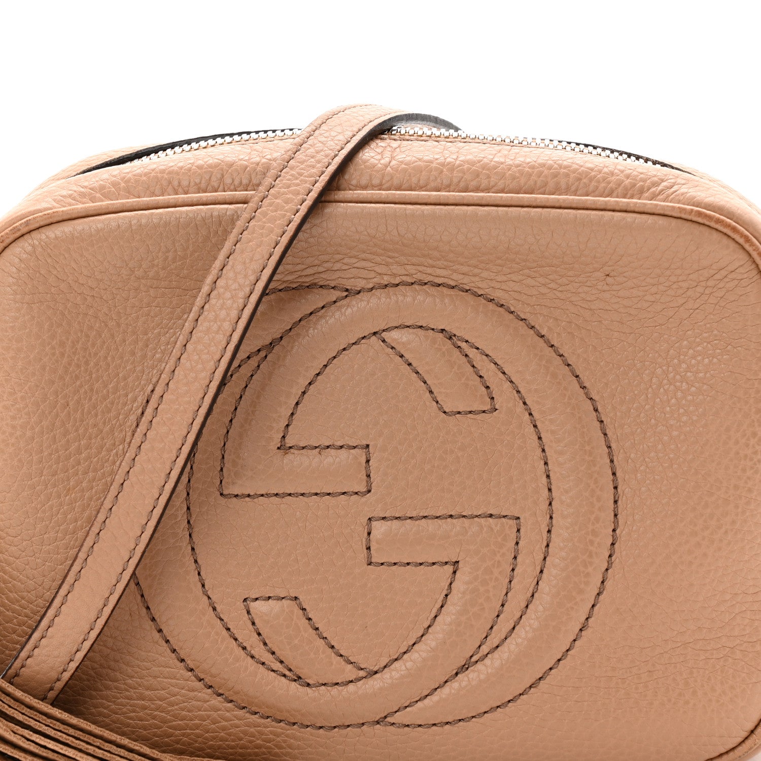 Pebbled Calfskin Small Soho Disco Bag Camelia