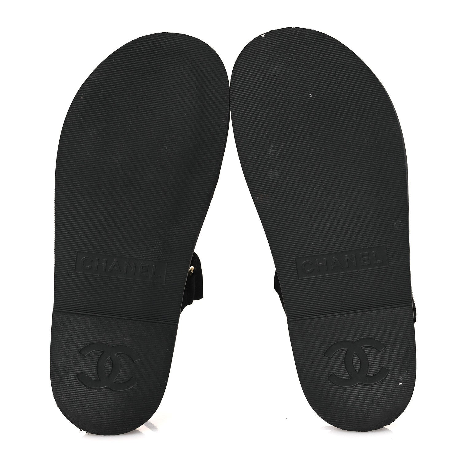 Suede Calfskin Dad Sandals 38 Black