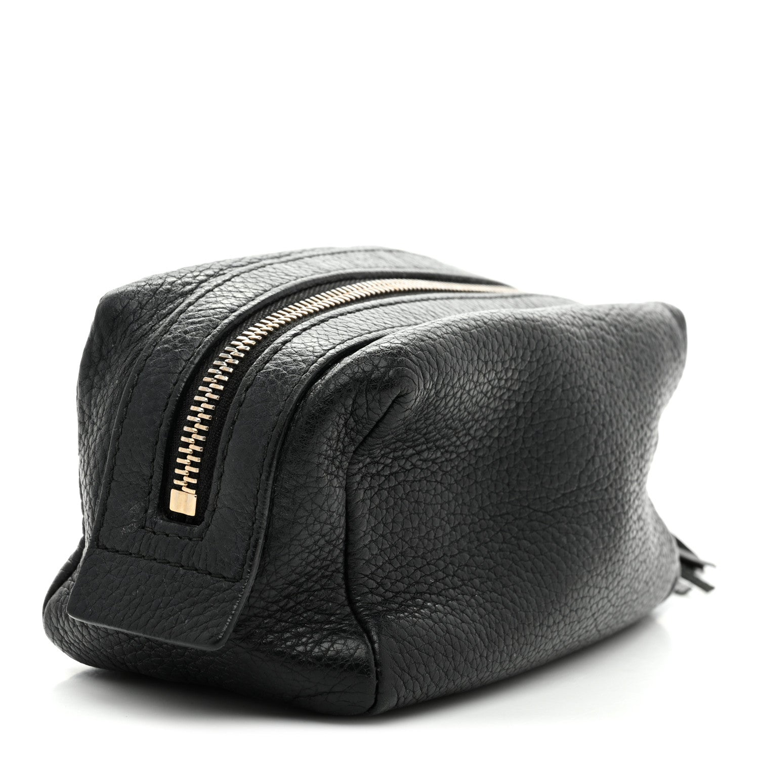Pebbled Calfskin Medium Soho Cosmetic Case Black