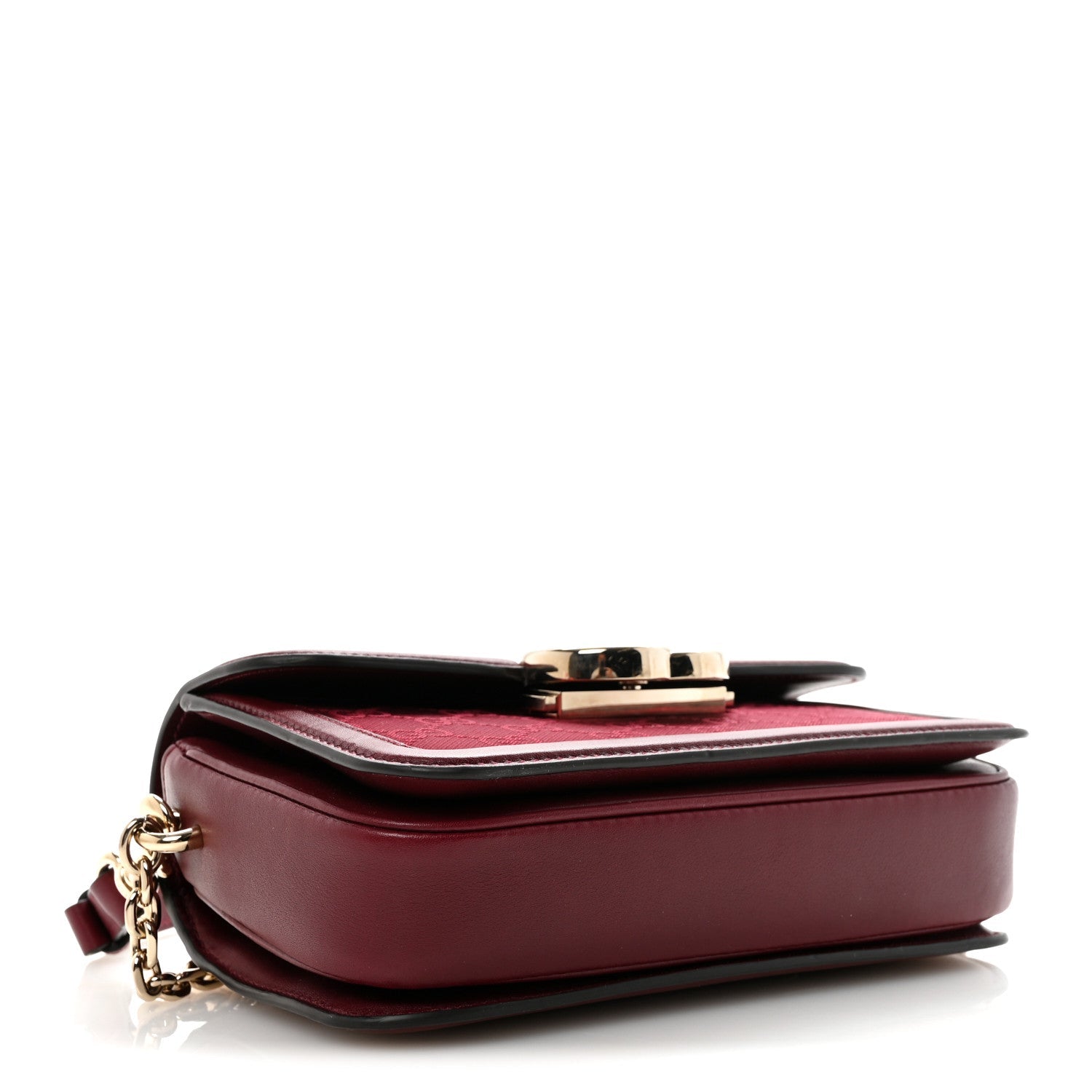 Crepe Wool Silk GG Monogram Go Small Shoulder Bag Rosso Ancora