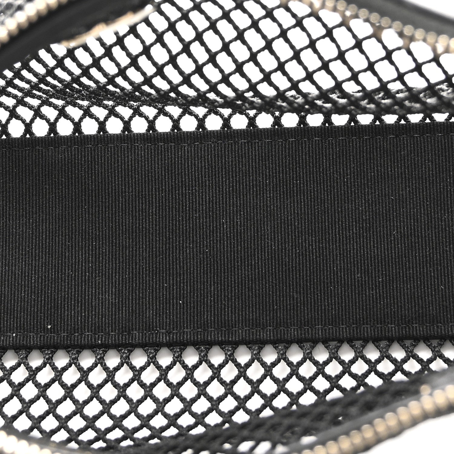 Mesh Shiny Lambskin Clutch With Chain  Black
