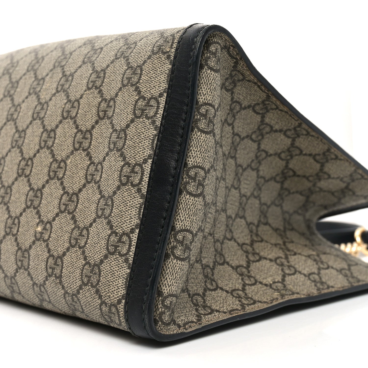 GG Supreme Monogram Medium Padlock Tote Black