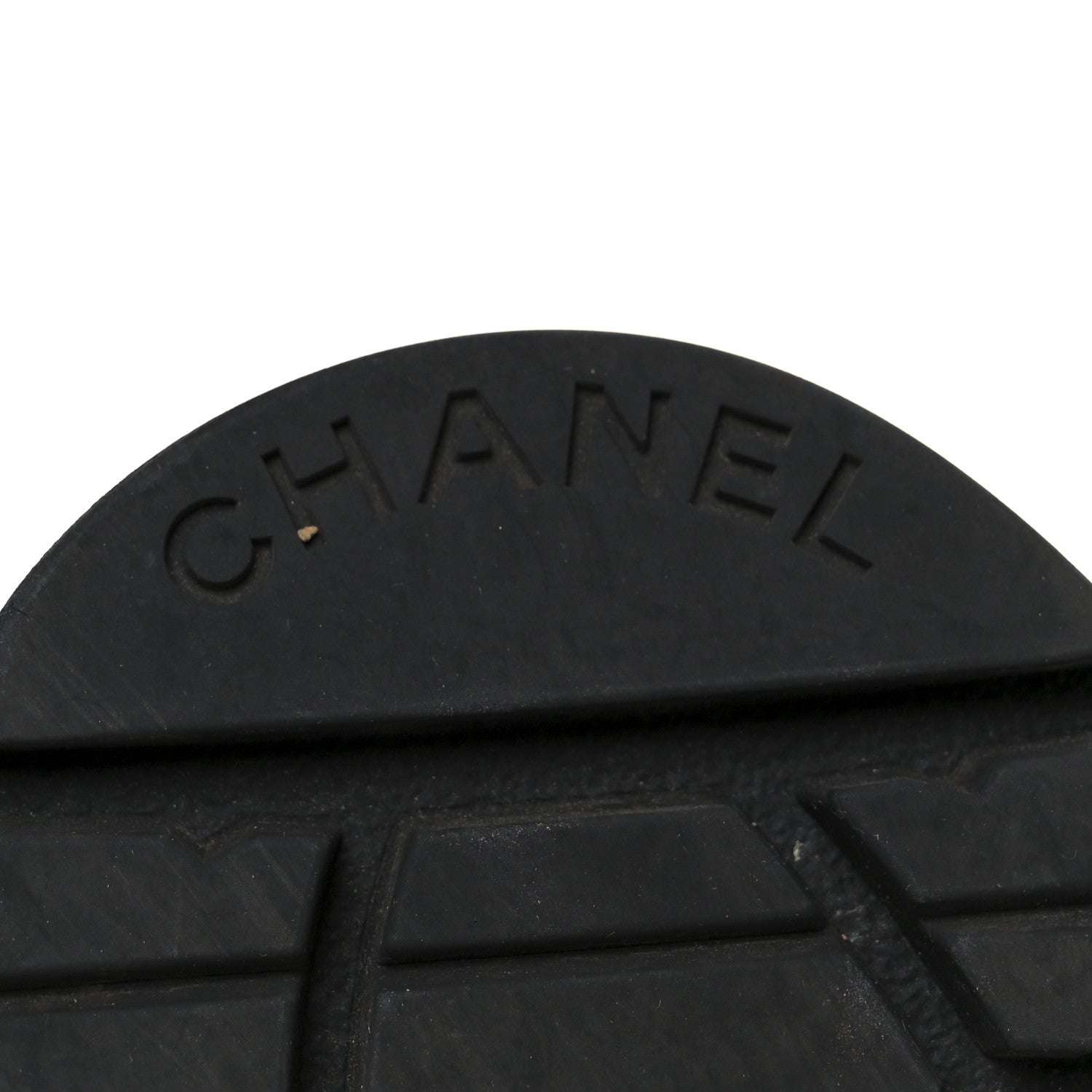 Grained Calfskin Shiny Calfskin CC Lace Up Combat Boots 37.5 Black
