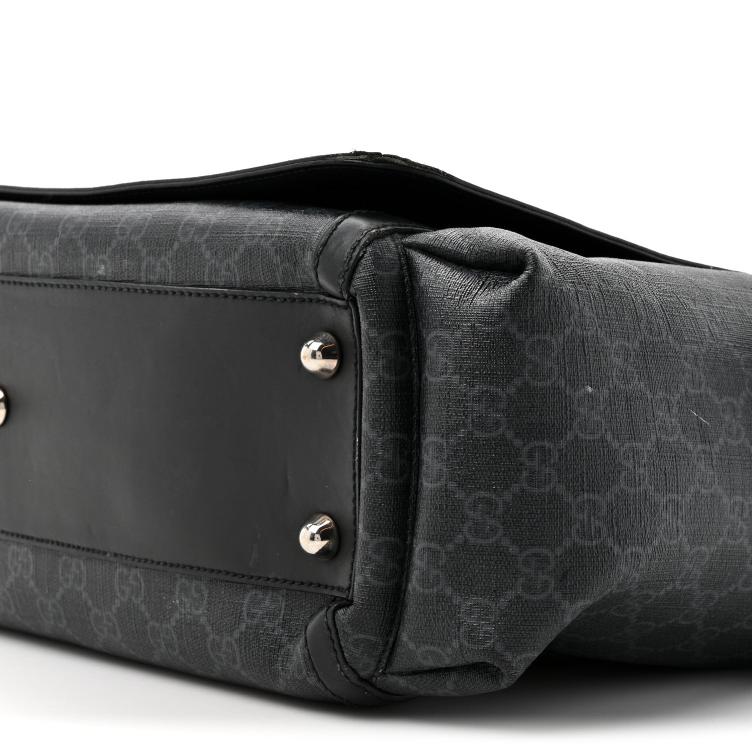 GG Supreme Monogram Web Messenger Diaper Bag Black Grey