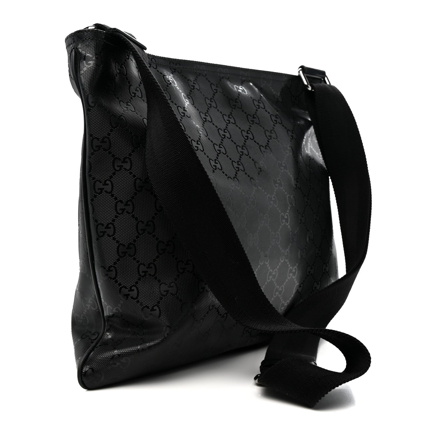 Imprime Monogram Medium Flat Messenger Bag Black