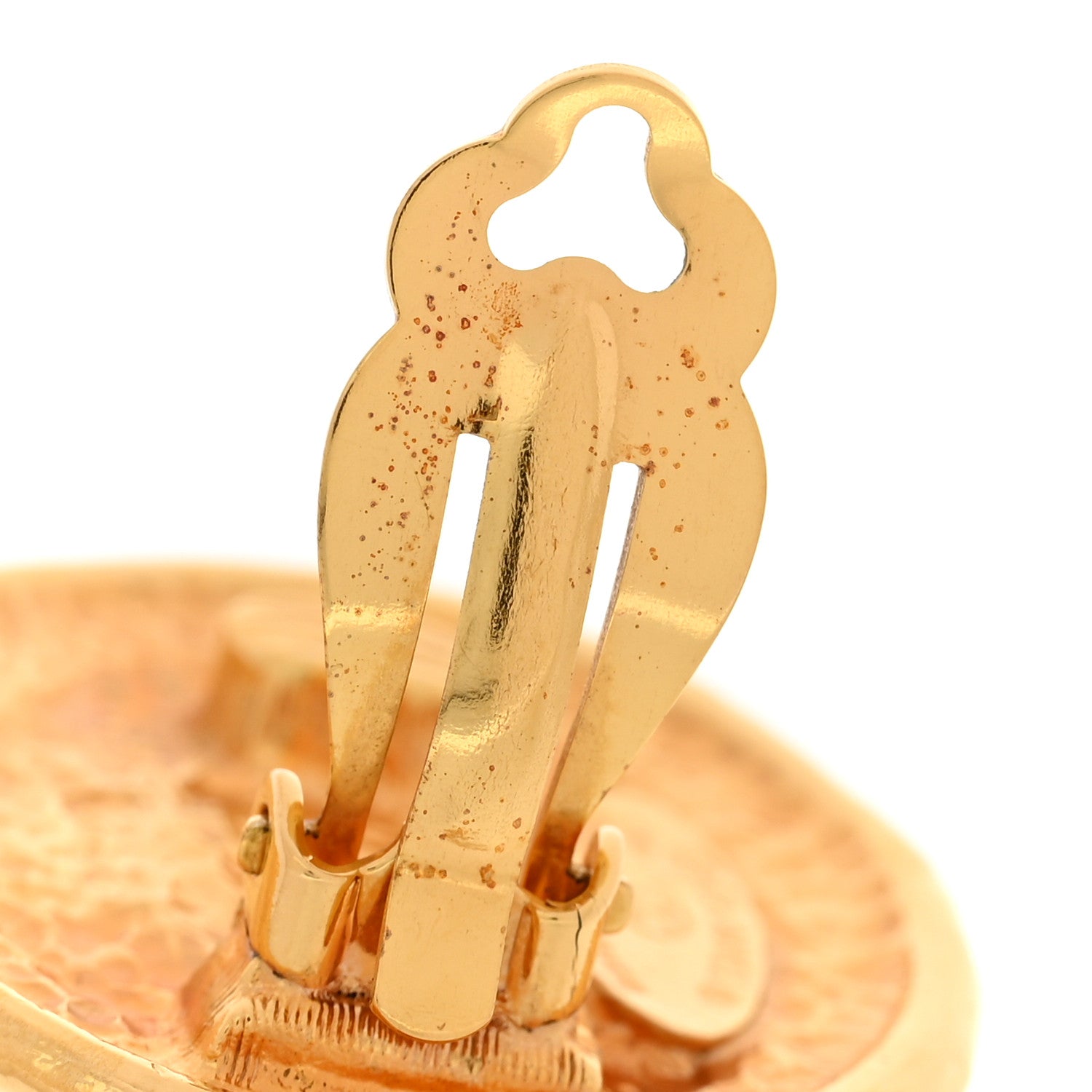 Poured Glass Gripoix Clip On Earrings Gold Blue