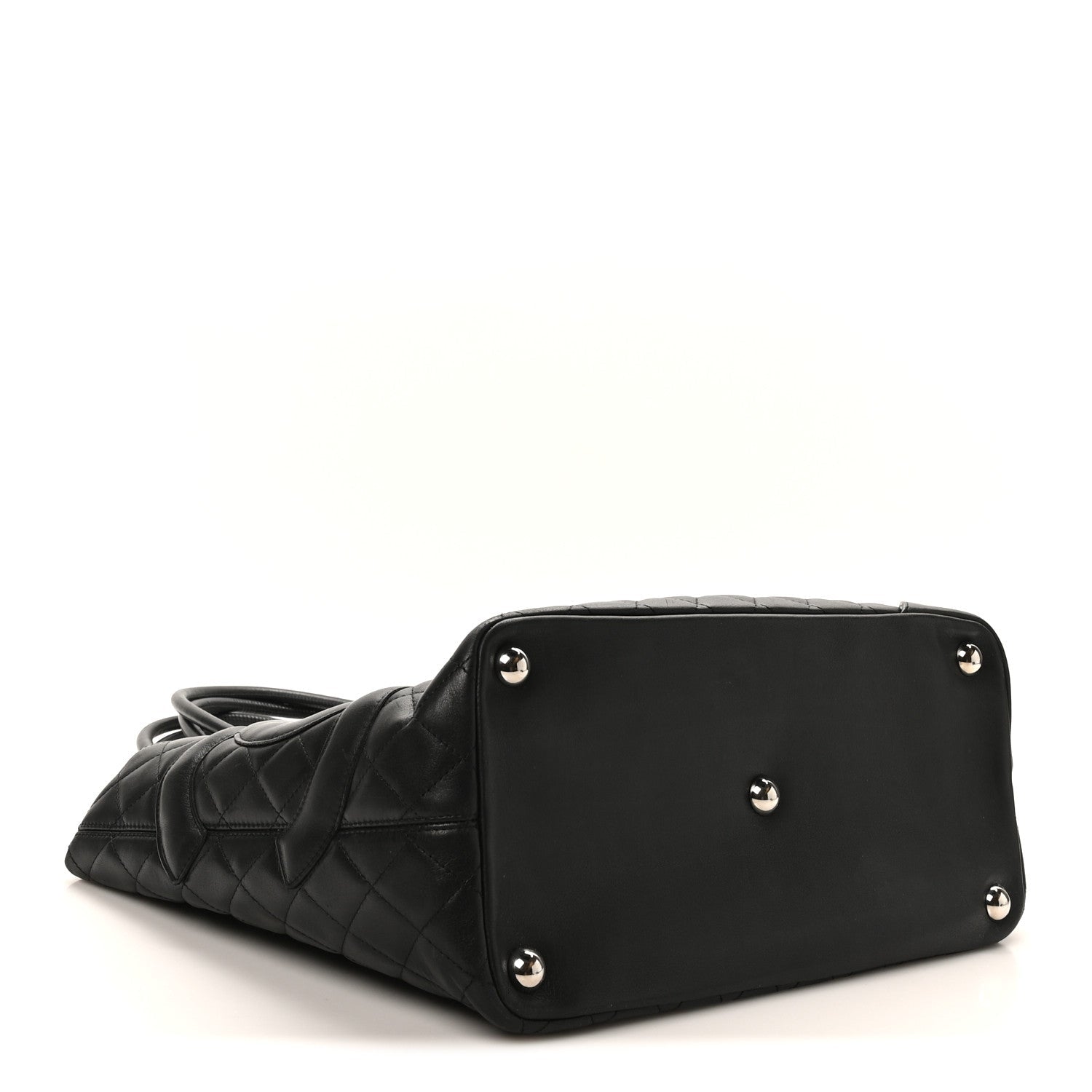 Calfskin Quilted Large Cambon Tote Black