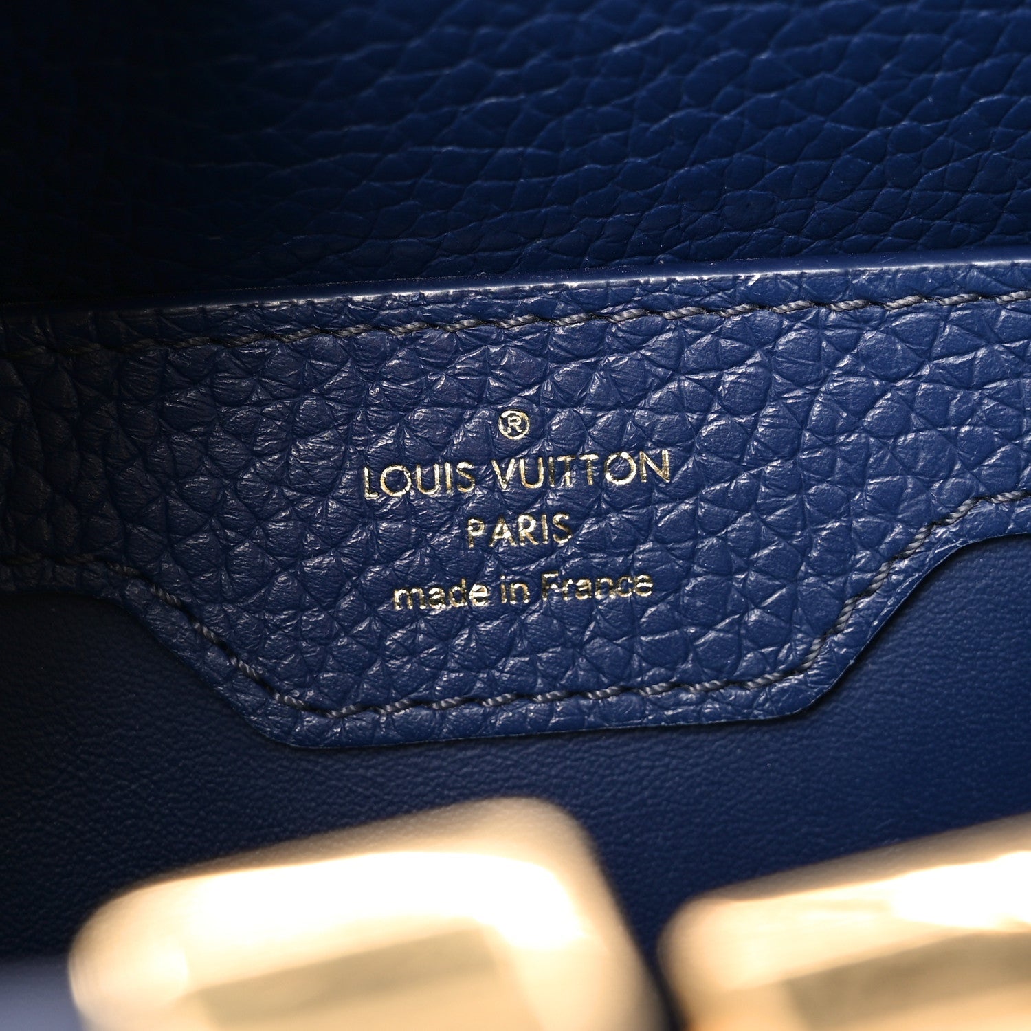 Taurillon Snakeskin Capucines MM Blue