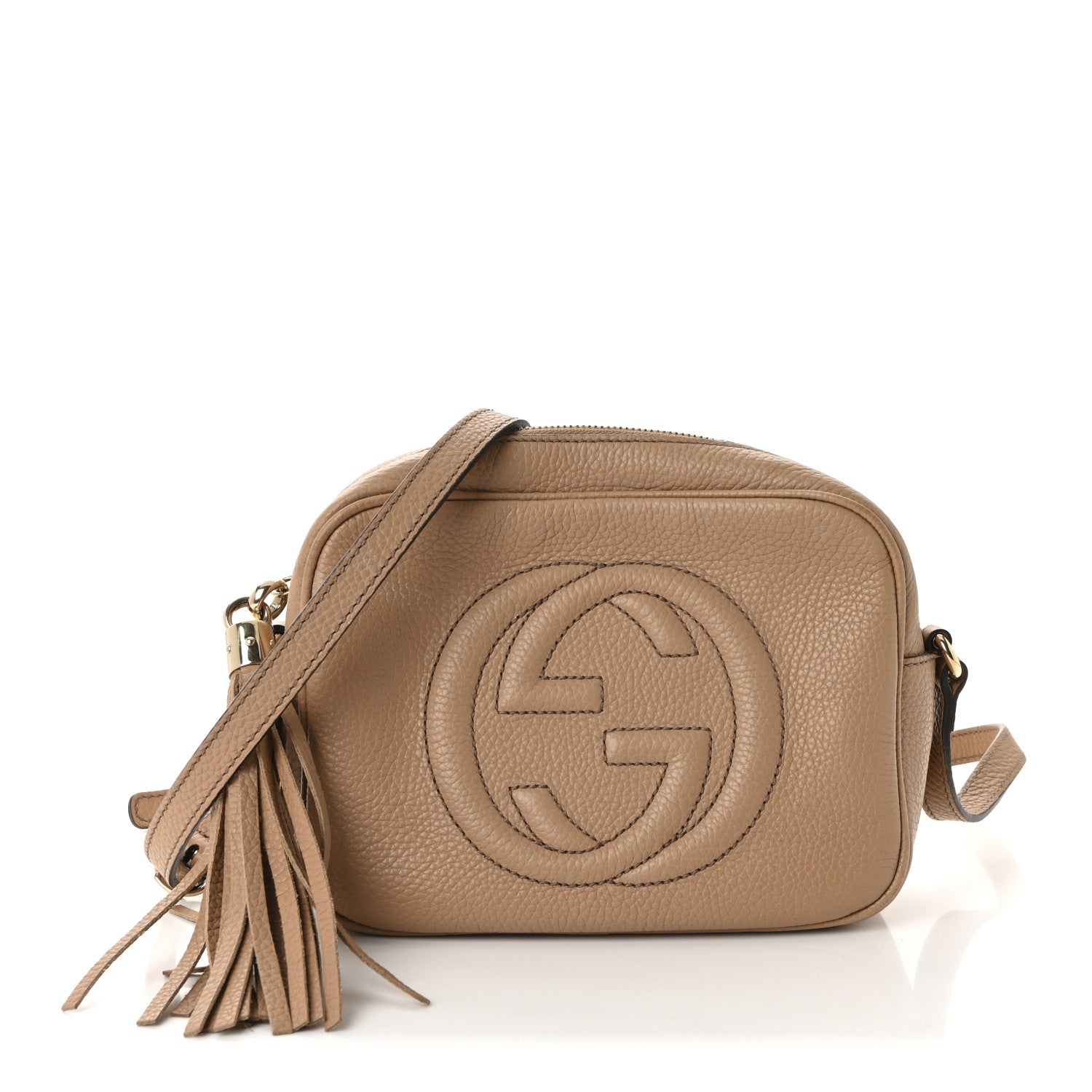 Pebbled Calfskin Small Soho Disco Bag Camelia