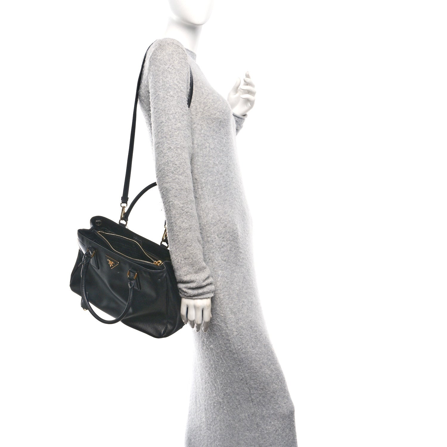Saffiano Lux Medium Tote Black