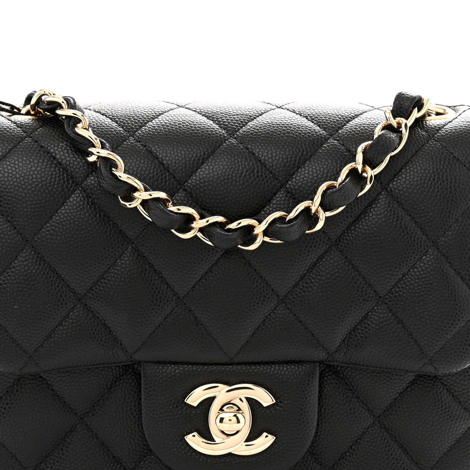 Caviar Quilted Mini Square Flap Black
