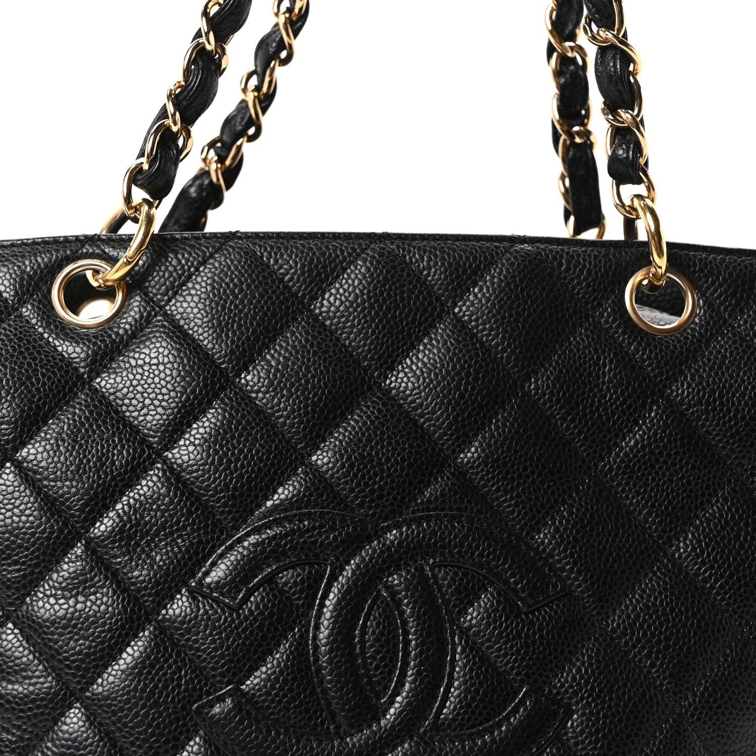 Caviar Quilted Petit Timeless Tote PTT Black
